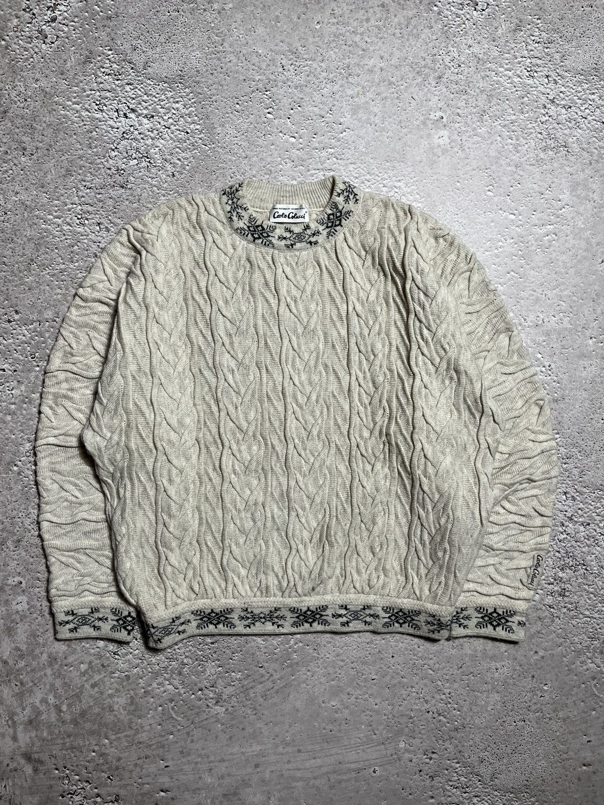 Carlo Colucci × Vintage Vintage Carlo Colucci Sweater Coogi Style Italy Striped Size US L / EU 52-54 / 3 - 1 Thumbnail