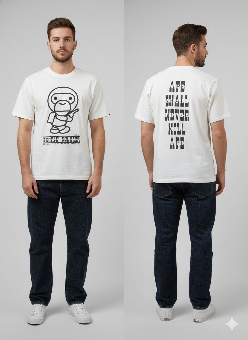 Bape 💥BAPE💥 Baby Milo Simple Soldier Tees Distressed Size US M / EU 48-50 / 2 - 1 Thumbnail