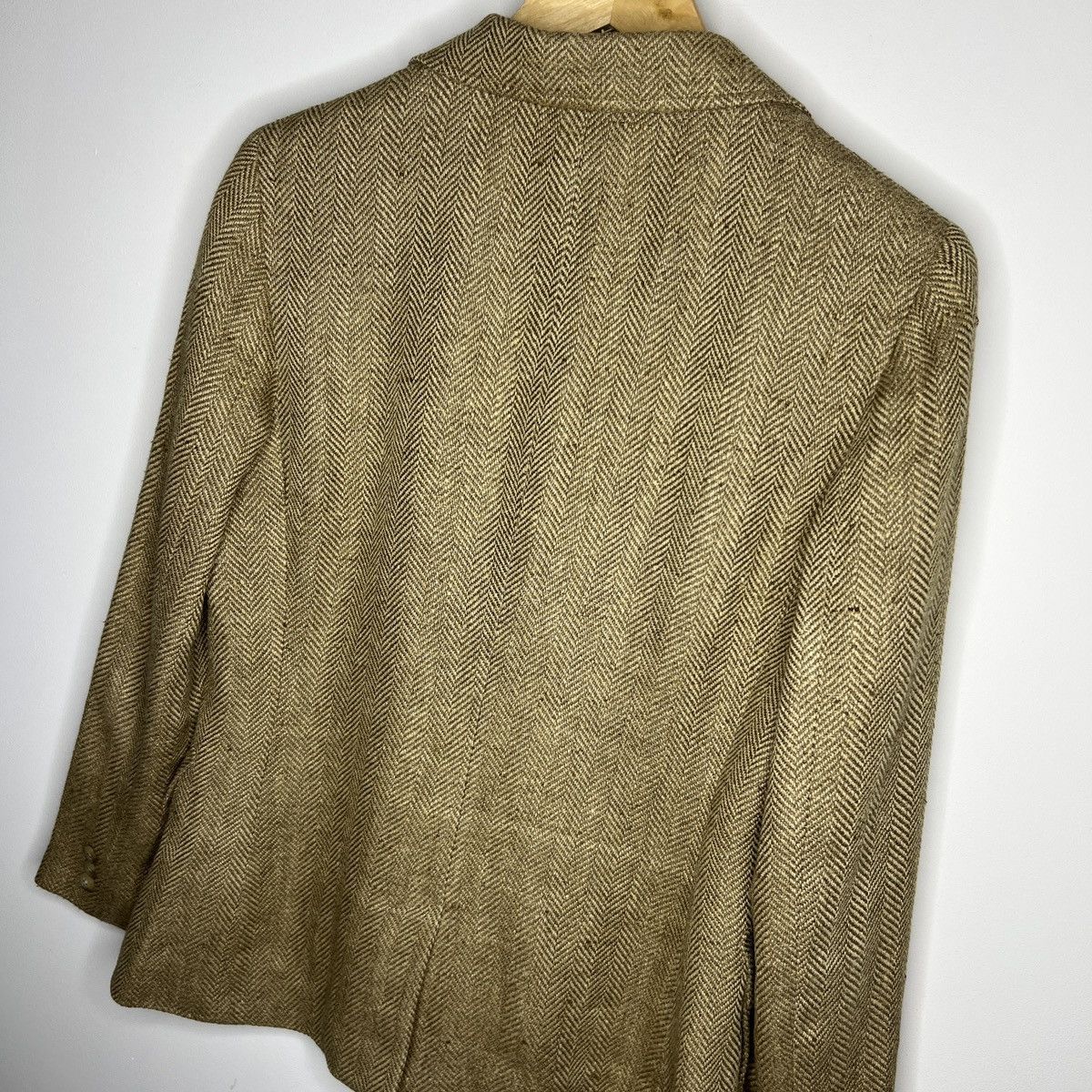 Polo Ralph Lauren × Ralph Lauren × Vintage Polo Ralph Lauren Houndstooth Tartan Tweed Silk Linen Blazer Size M / US 6-8 / IT 42-44 - 8 Thumbnail
