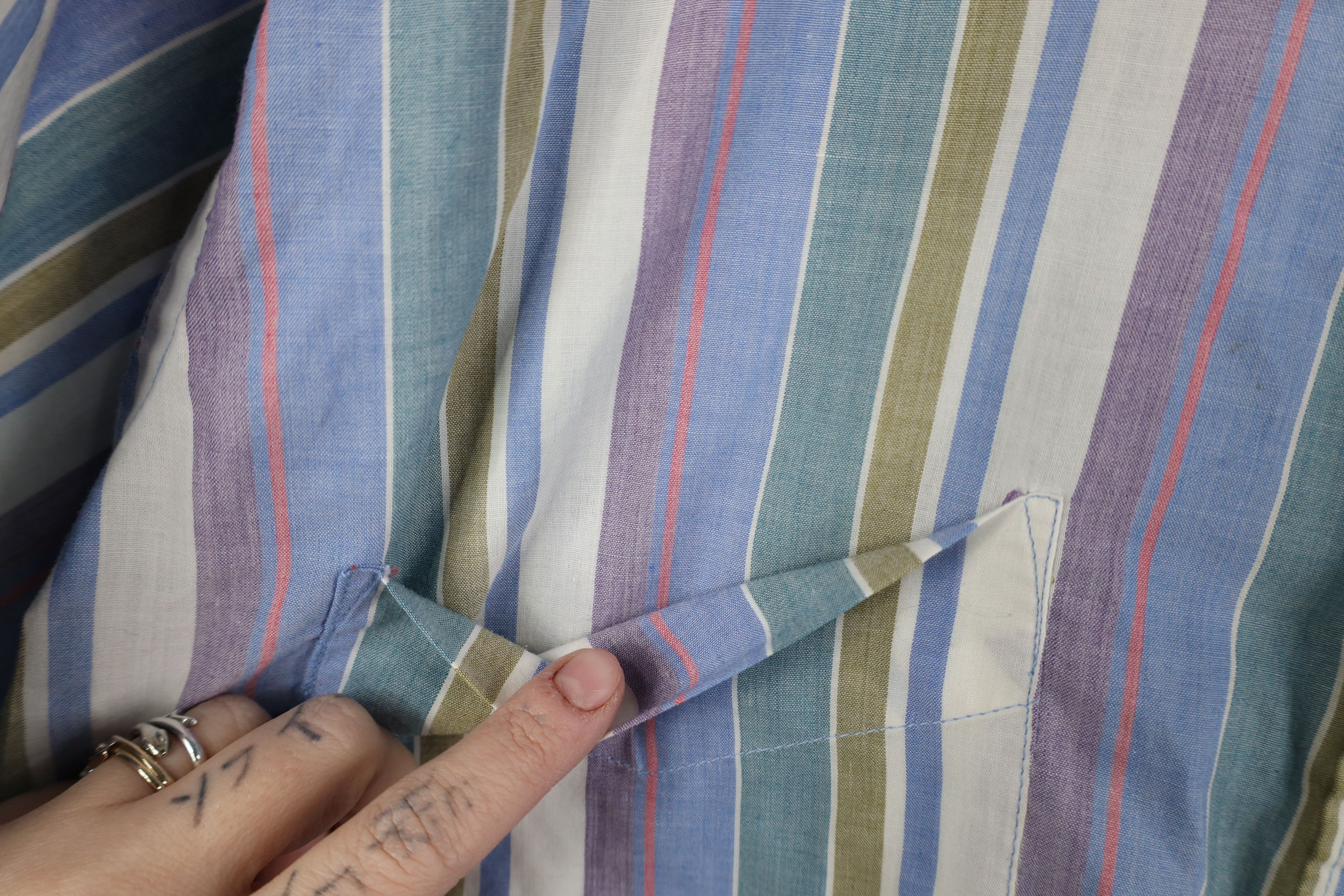Vintage Vintage 90s Streetwear Striped Short Sleeve Button Shirt Size US L / EU 52-54 / 3 - 9 Thumbnail