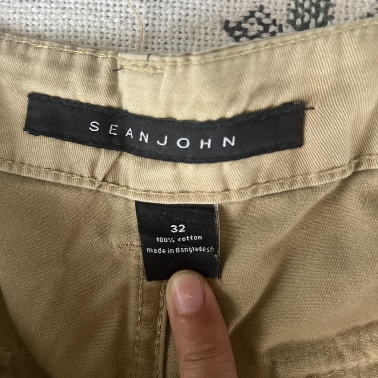 Sean John × Vintage Vintage Y2K/2000s Sean John Khaki Skater Style Cargo Shorts! Size US 32 / EU 48 - 7 Thumbnail