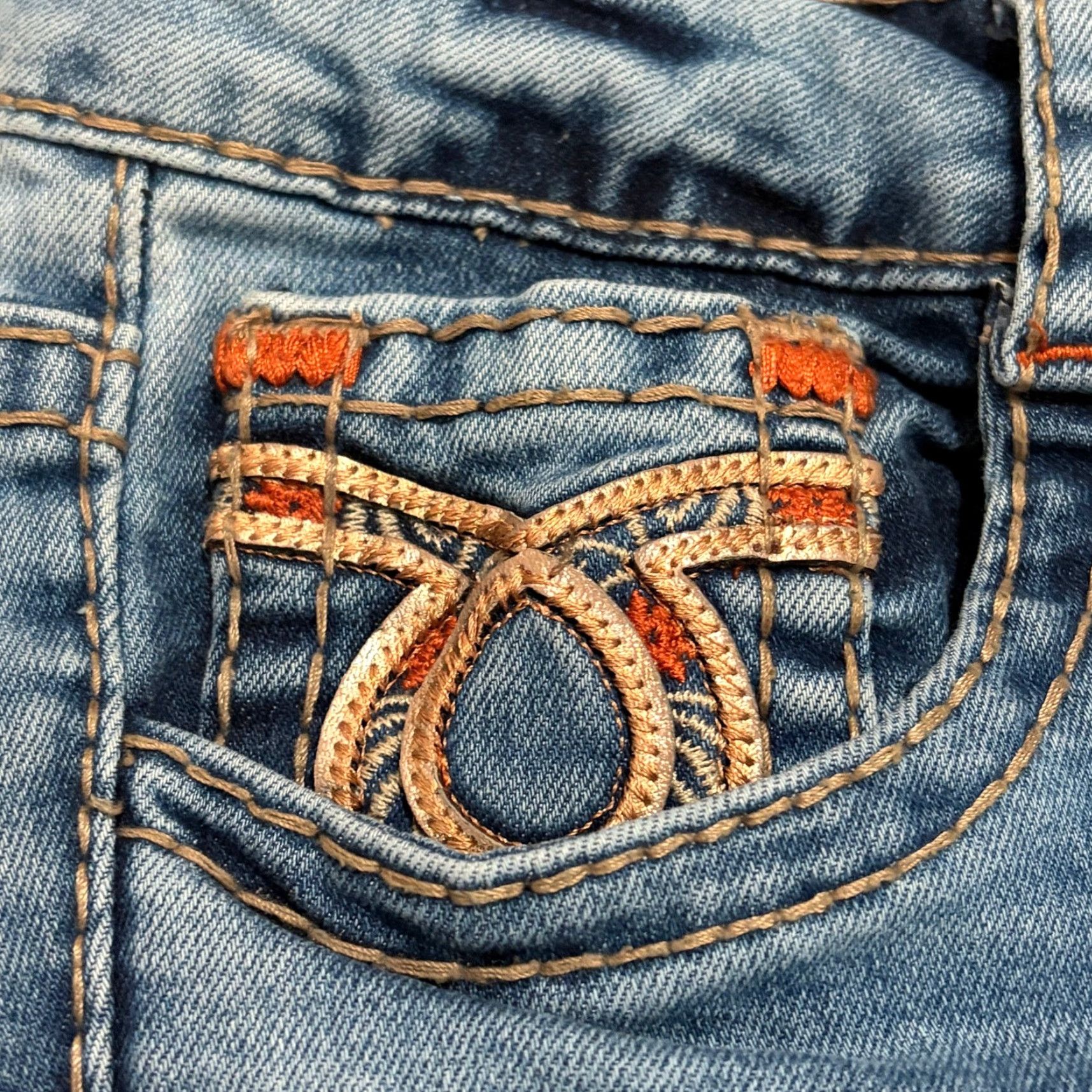 Denime VINTAGE Brenedy Jeans Womens 16 Linda Blue Bootcut Denim Embroidered Rhinestone Medium Wash Girls Women Mens Size 38" / US 16 / IT 52 - 7 Thumbnail