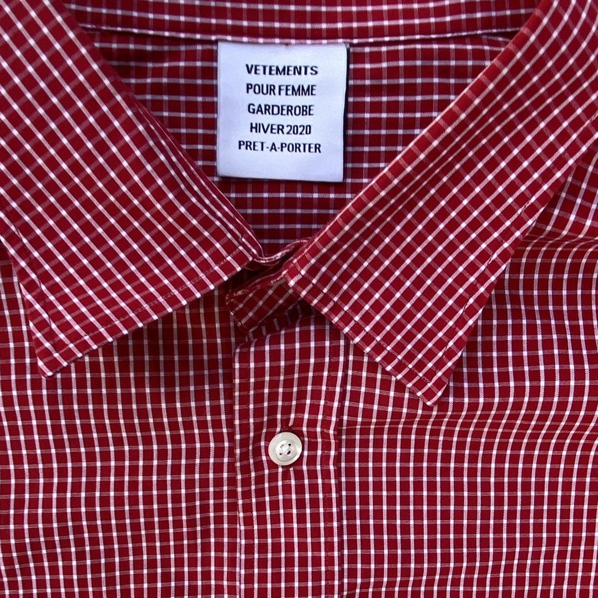 Vetements Fall20 Red Plaid Oversized Cropped Shirt Size S / US 4 / IT 40 - 6 Thumbnail