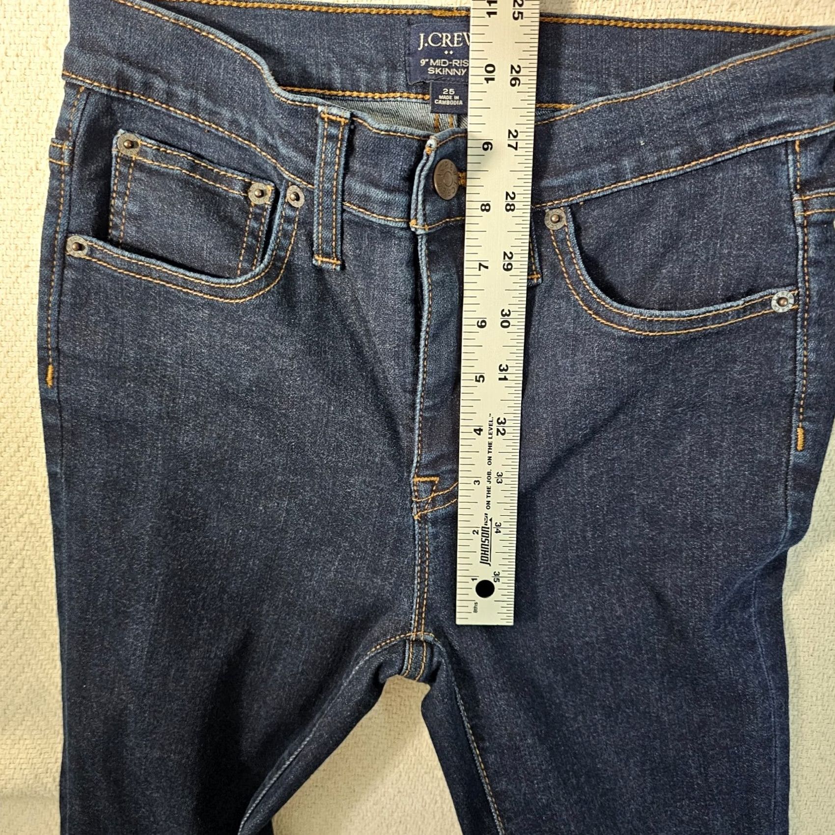J.Crew J.Crew Jeans 9" Mid-Rise Skinny Size 26 Dark Wash Stretch Women Regular Blue Skinny Jeans Mens? Womens Size 26" / US 2 / IT 38 - 6 Thumbnail