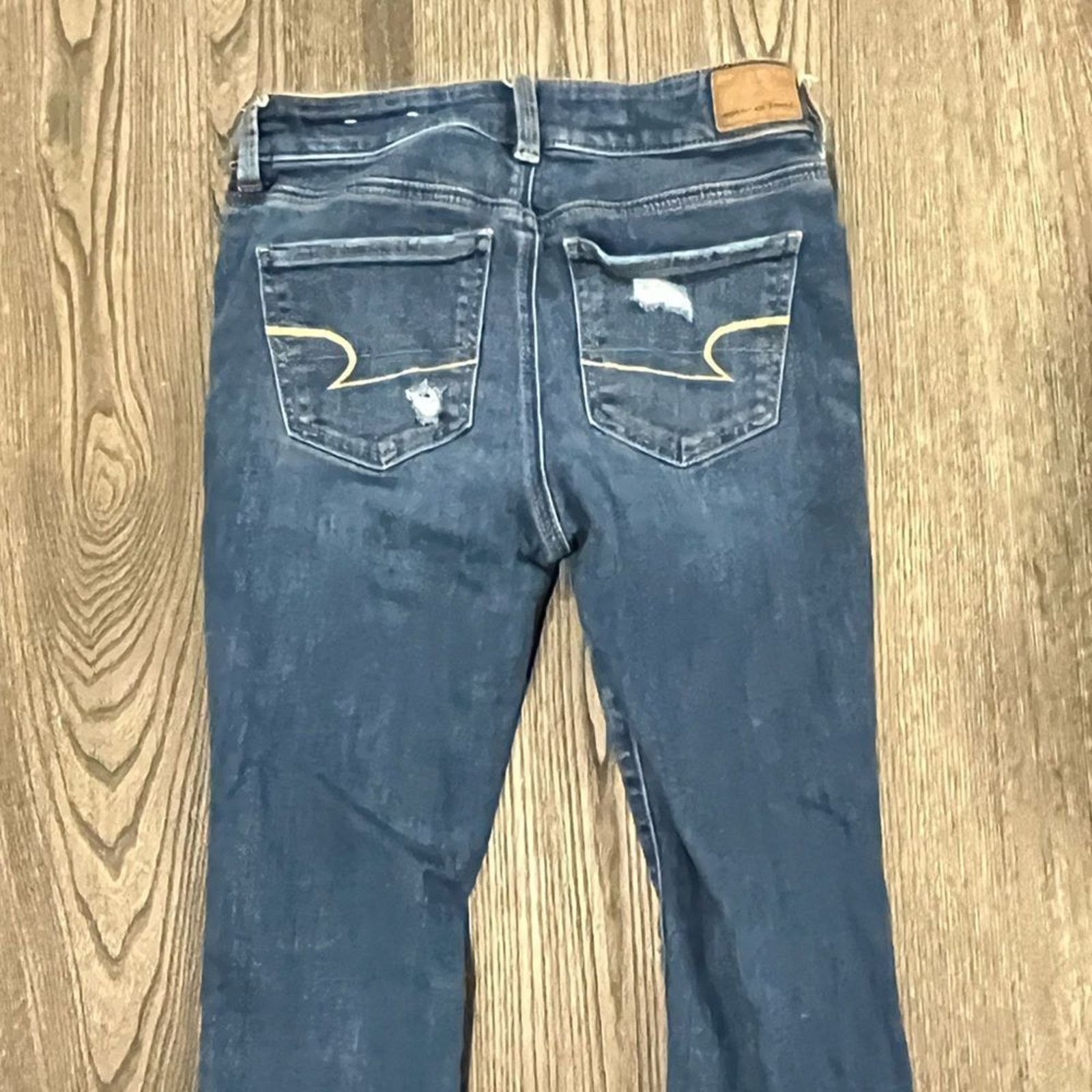 American Eagle Outfitters American Eagle Straight Jeans Super Stretch Distressed Size 27" / US 4 / IT 40 - 11 Thumbnail