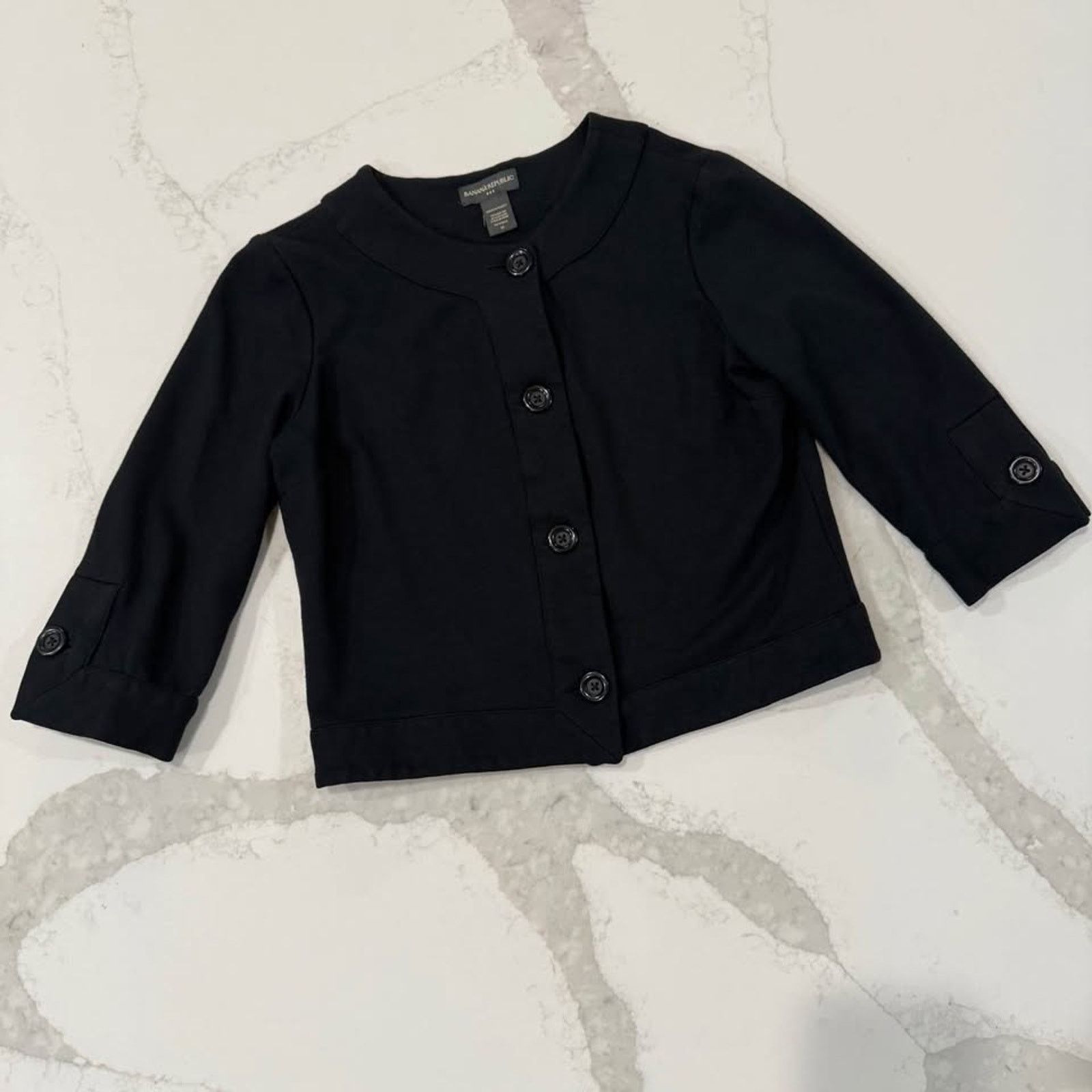 Banana Republic Banana Republic Crop Button Front Black Sweater Women Medium Size M / US 6-8 / IT 42-44 - 1 Thumbnail