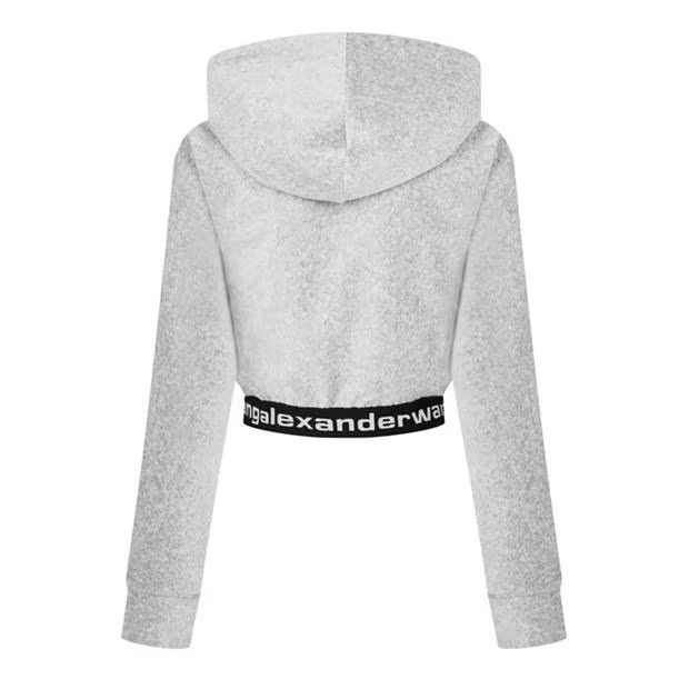 Alexander Wang o1g2r1mq0824 Cropped Hoodies in Black & Grey Size S / US 4 / IT 40 - 2 Thumbnail