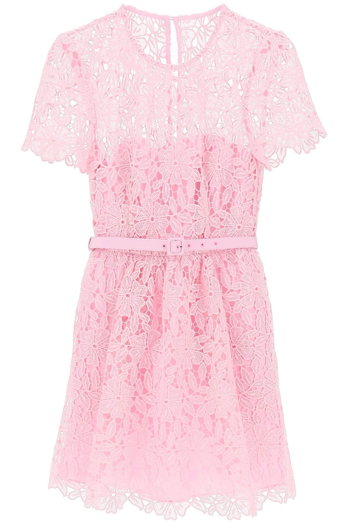 image of Self Portrait Floral Lace Mini Dress With Eight in Rosa, Women's (Size Medium)