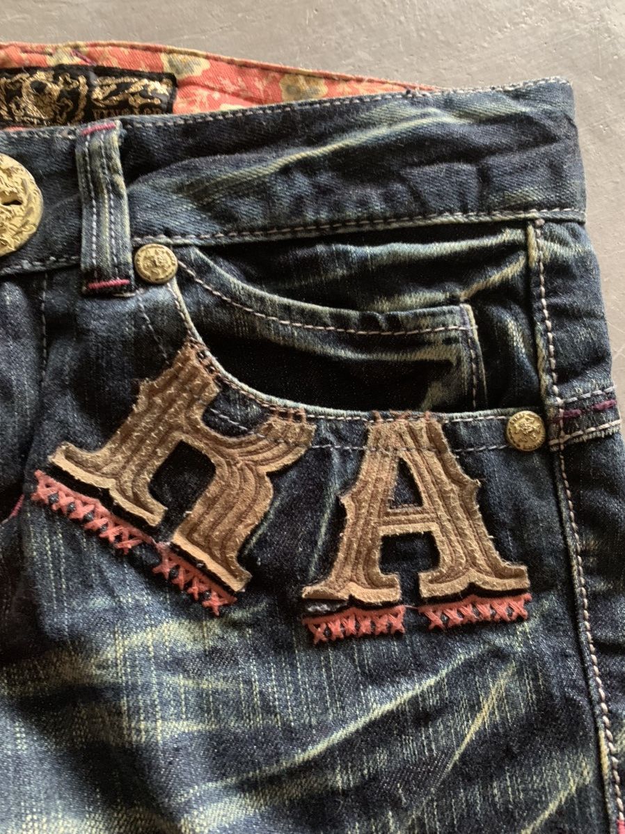 If Six Was Nine y2k rusty flare riobera jeans spellout embroidery hi-rise Size US 30 / EU 46 - 6 Thumbnail