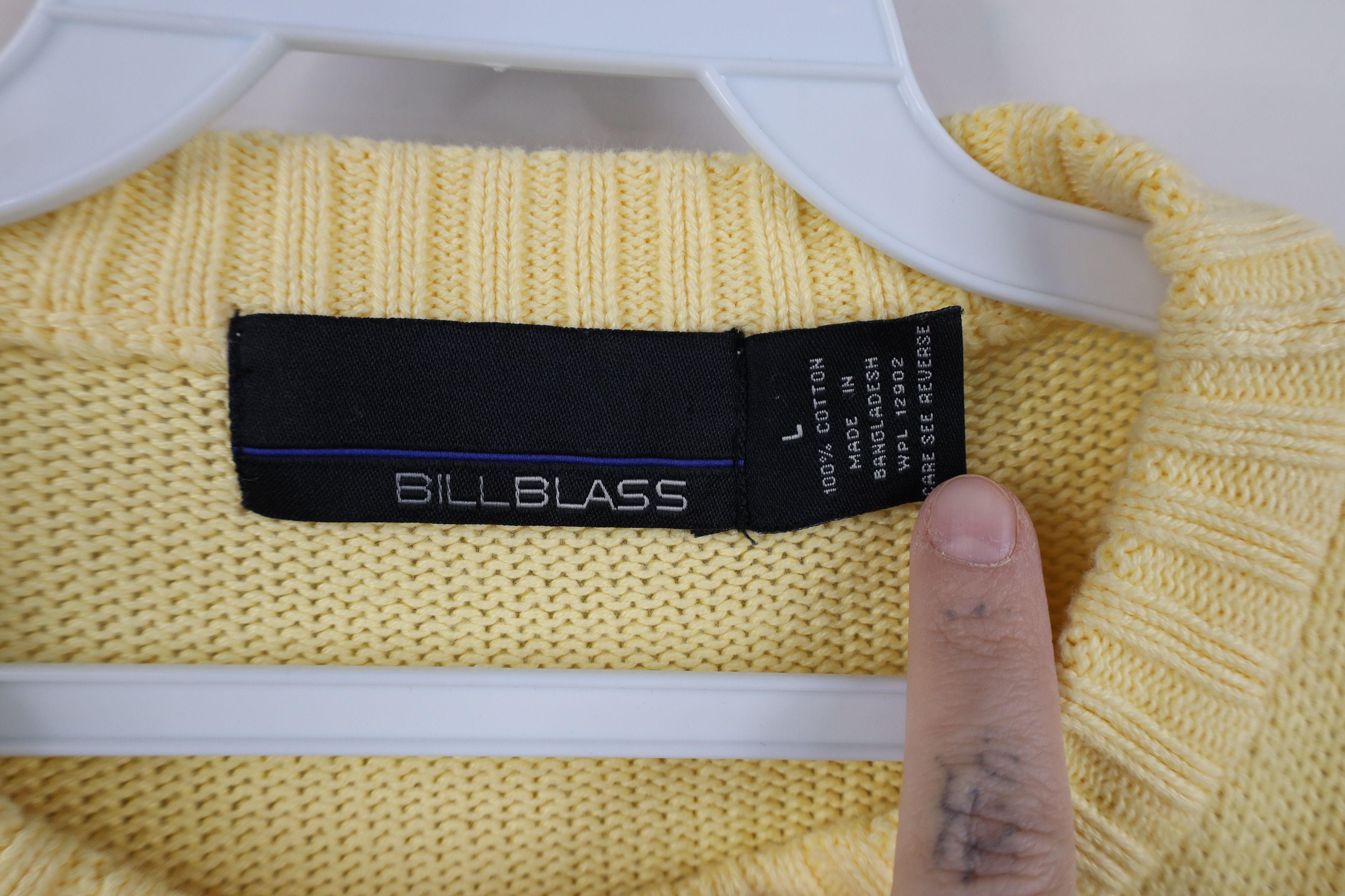 Vintage Vintage 90s Streetwear Ribbed Cable Knit Sweater Yellow Size US L / EU 52-54 / 3 - 9 Thumbnail