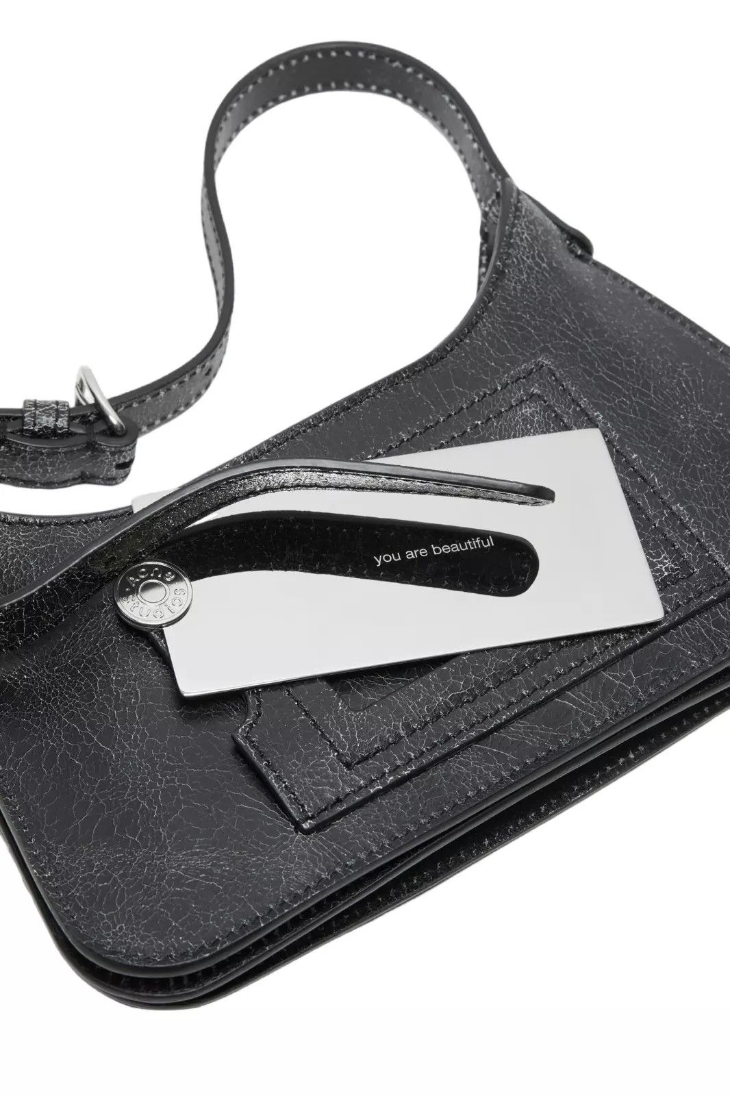 Acne Studios ACNE STUDIOS Platt Micro Black Leather Shoulder Bag New Size ONE SIZE - 4 Thumbnail