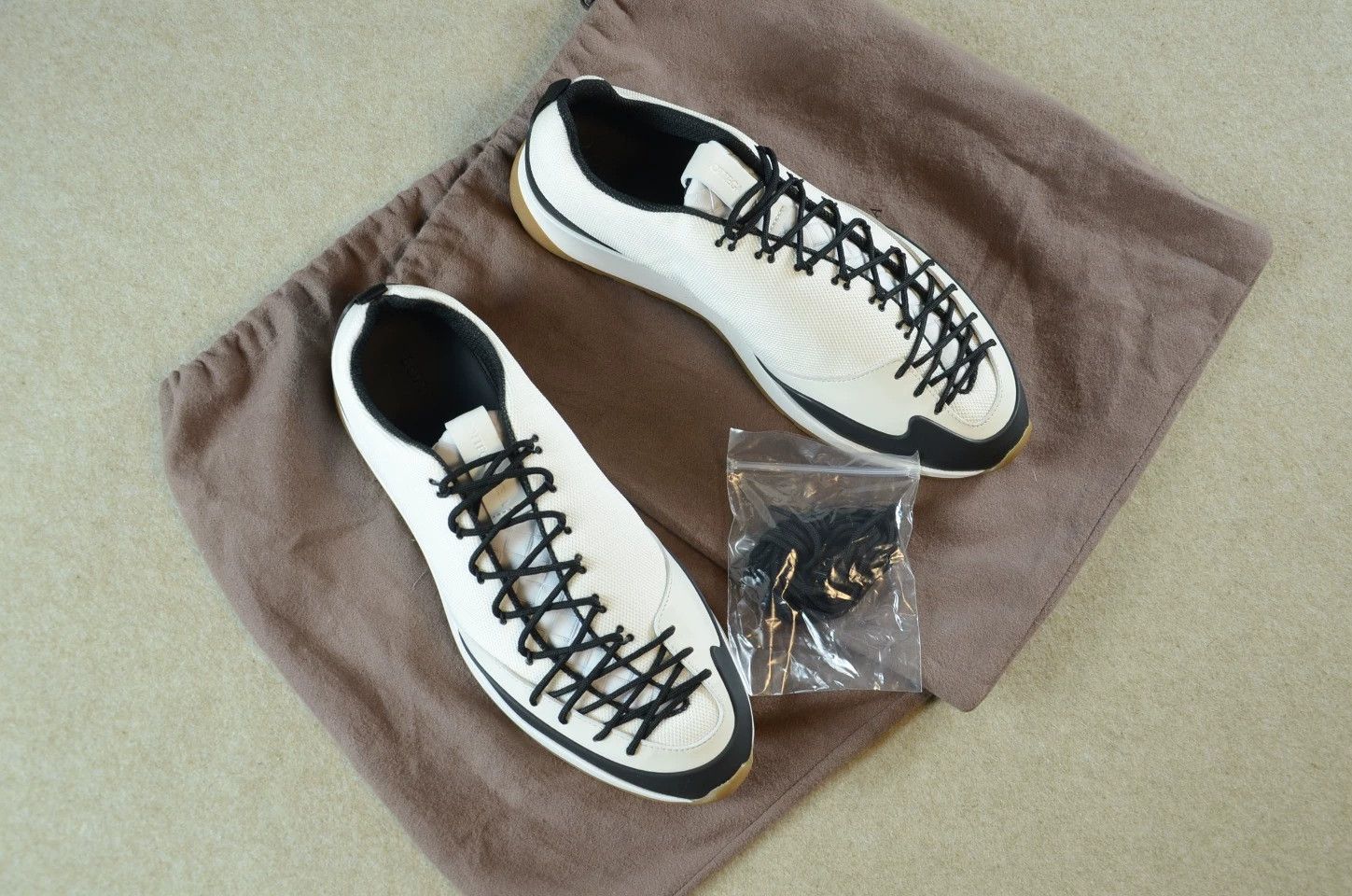 Bottega Veneta BV White Panelled Laces Sneakers Size US 11 / EU 44 - 2 Thumbnail