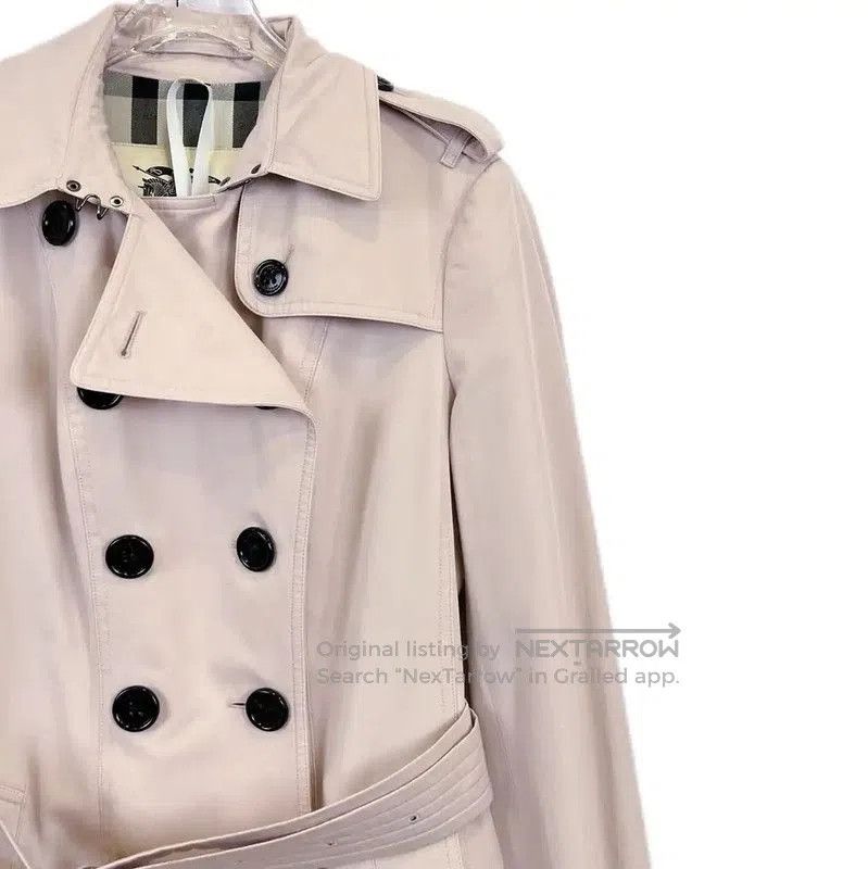 Burberry Burberry Long Pink Cotton Trench Coat. Size L / US 10 / IT 46 - 3 Thumbnail