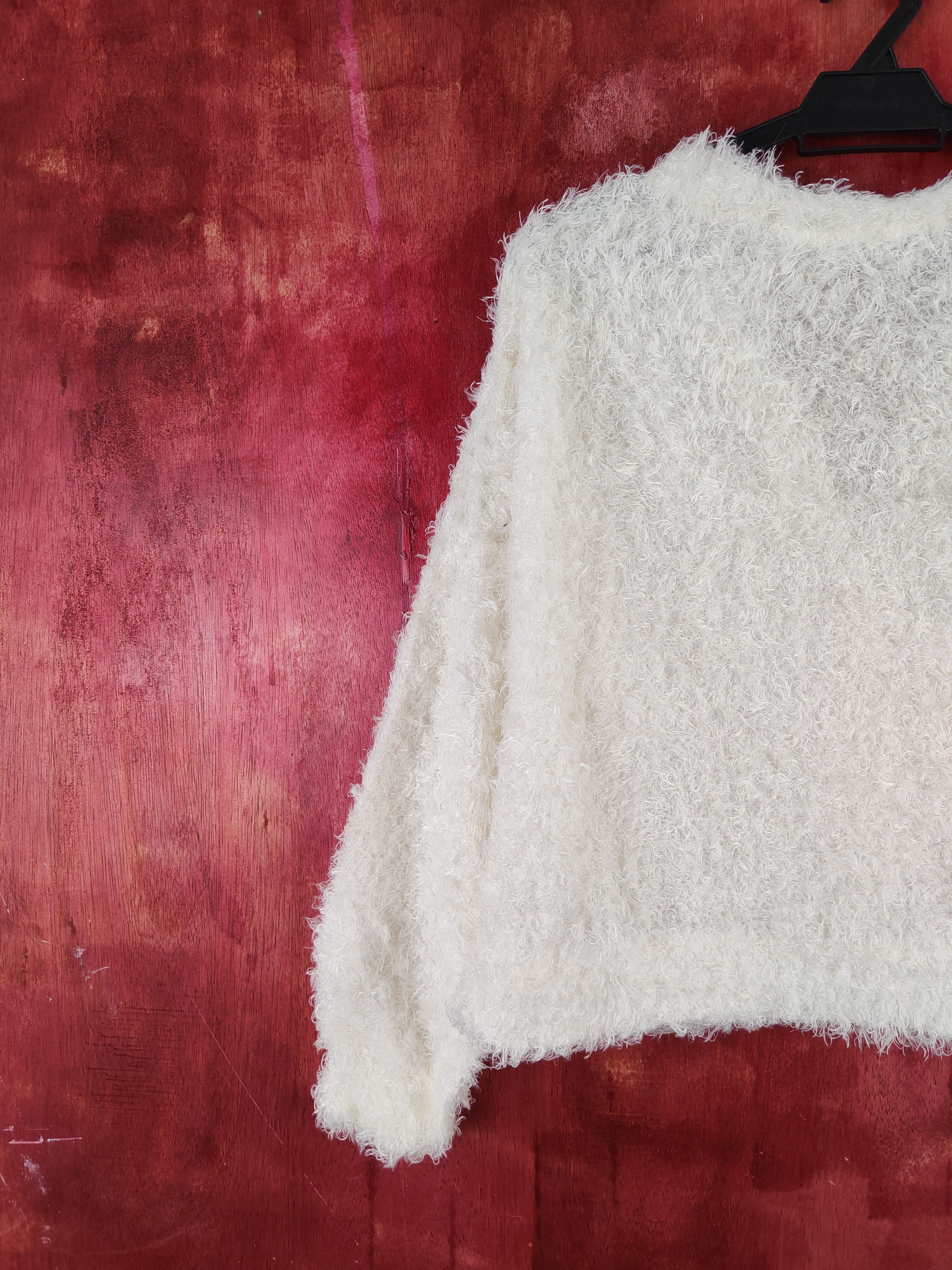Homespun Knitwear × Japanese Brand Begum Ivory Shag Shaggy Fur Mohair Knitwear Cardigan #S2035 Size M / US 6-8 / IT 42-44 - 8 Thumbnail