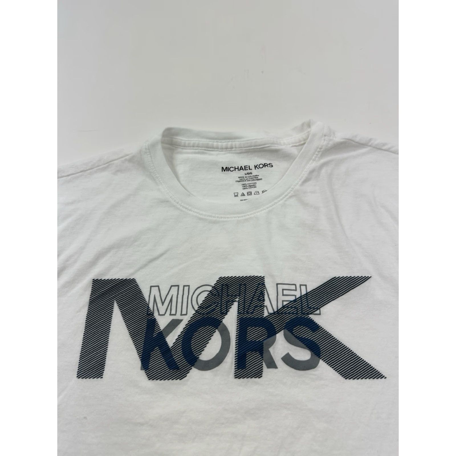 Michael Kors Michael Kors T-Shirt Mens Large White Short Sleeve Crew Neck Logo Size US L / EU 52-54 / 3 - 2 Thumbnail
