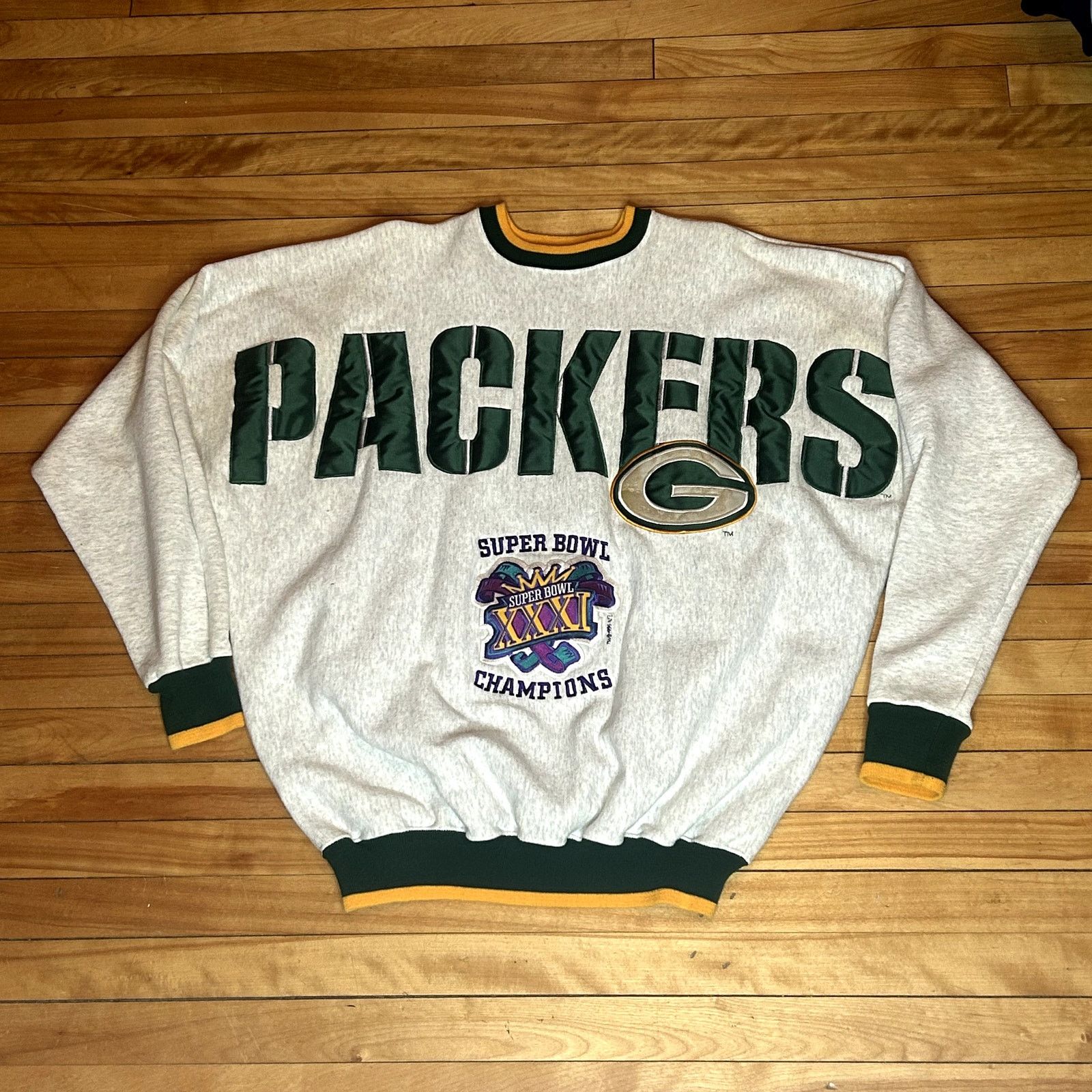Vintage Vintage 90s Packers Super Bowl Spell Out XXL Size US XXL / EU 58 / 5 - 1 Thumbnail