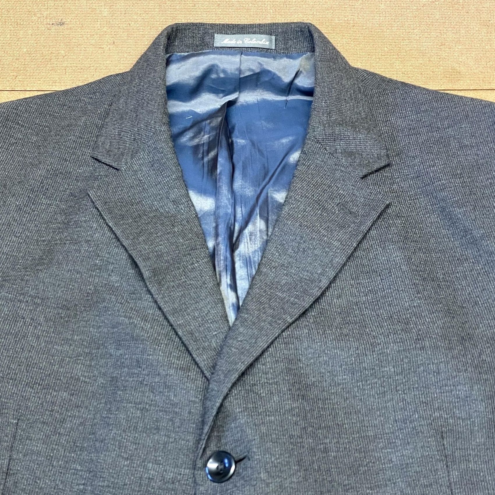 Oscar De La Renta Oscar de la Renta Blazer Mens 44 Long Gray 100% Wool 3 Button Flap Pockets Lined Size 44R - 4 Thumbnail