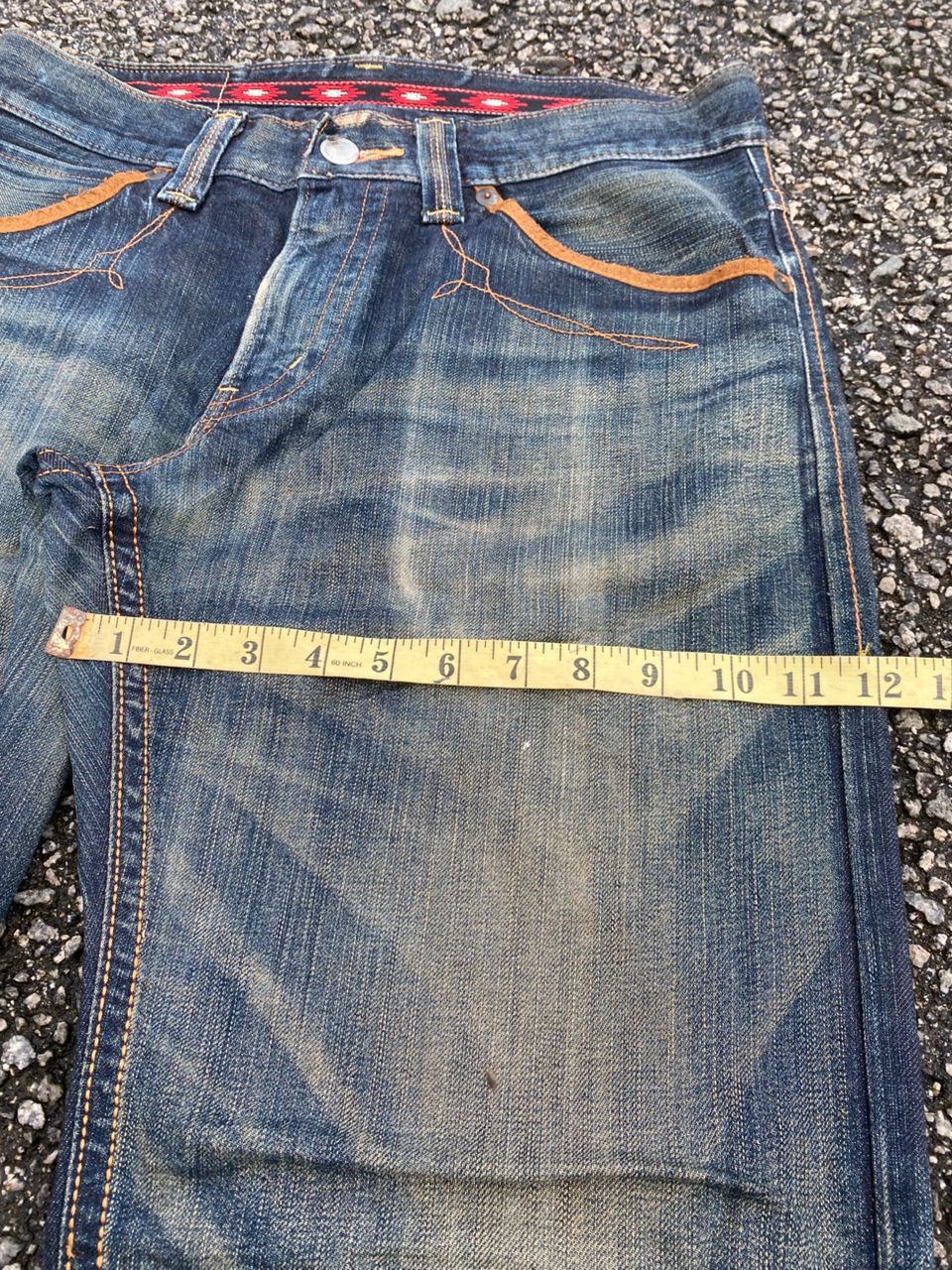 Edwin 💥Flare💥EDWIN EXCLUSIVE VINTAGE DISTRESSED DENIM Size US 33 - 7 Thumbnail