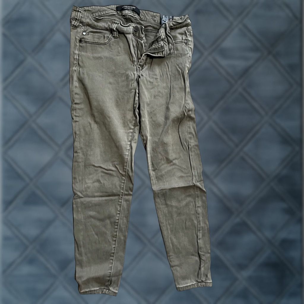 Denime VINTAGE Liverpool Jeans Womens Petite 8 Skinny Low Rise Denim Pants Gray | 26.5 Inch Inseam Size 30" / US 8 / IT 44 - 1 Thumbnail