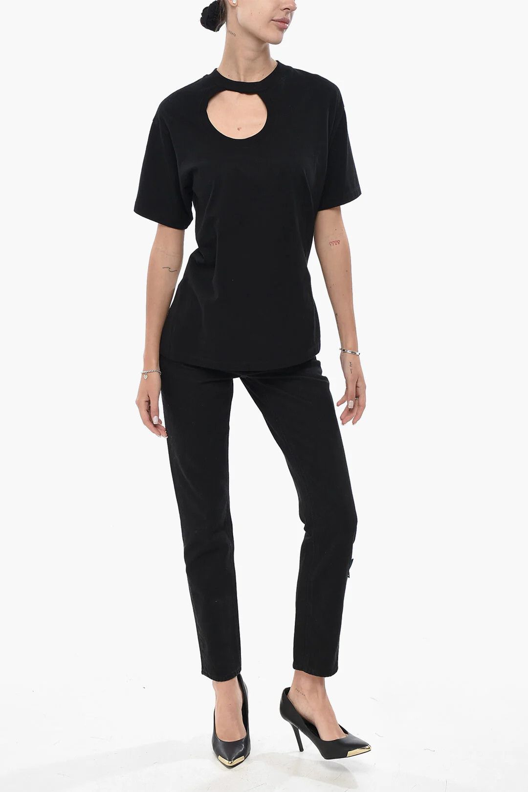 Off-White og1mm0426 Cotton T-Shirt in Black Size XXS / US 00 / IT 34 - 4 Thumbnail