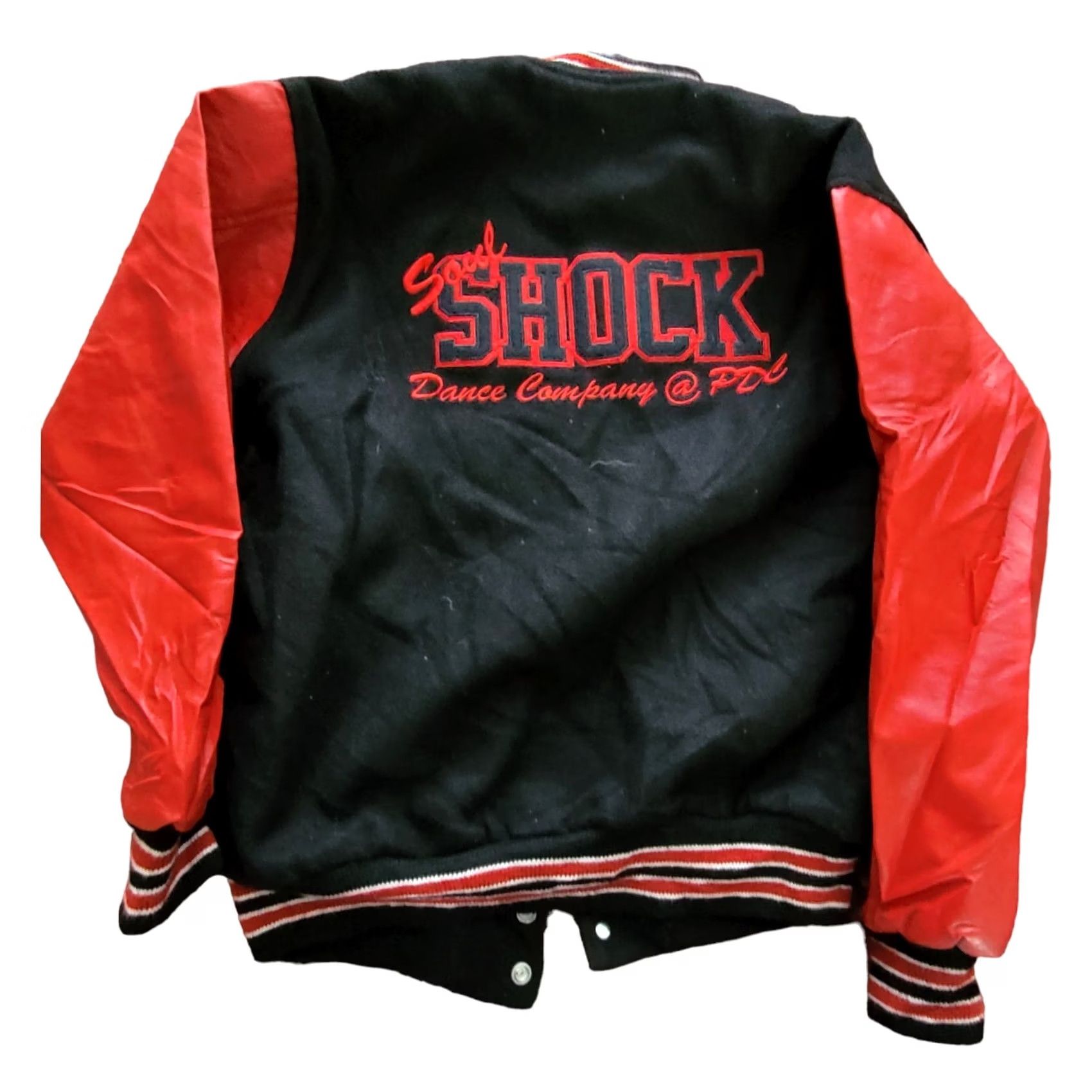 Vintage VINTAGE Game Jacket Womens XS Soul Shock Marielle Varsity Wool Leather USA Black 90s Style Size XS / US 0-2 / IT 36-38 - 4 Thumbnail