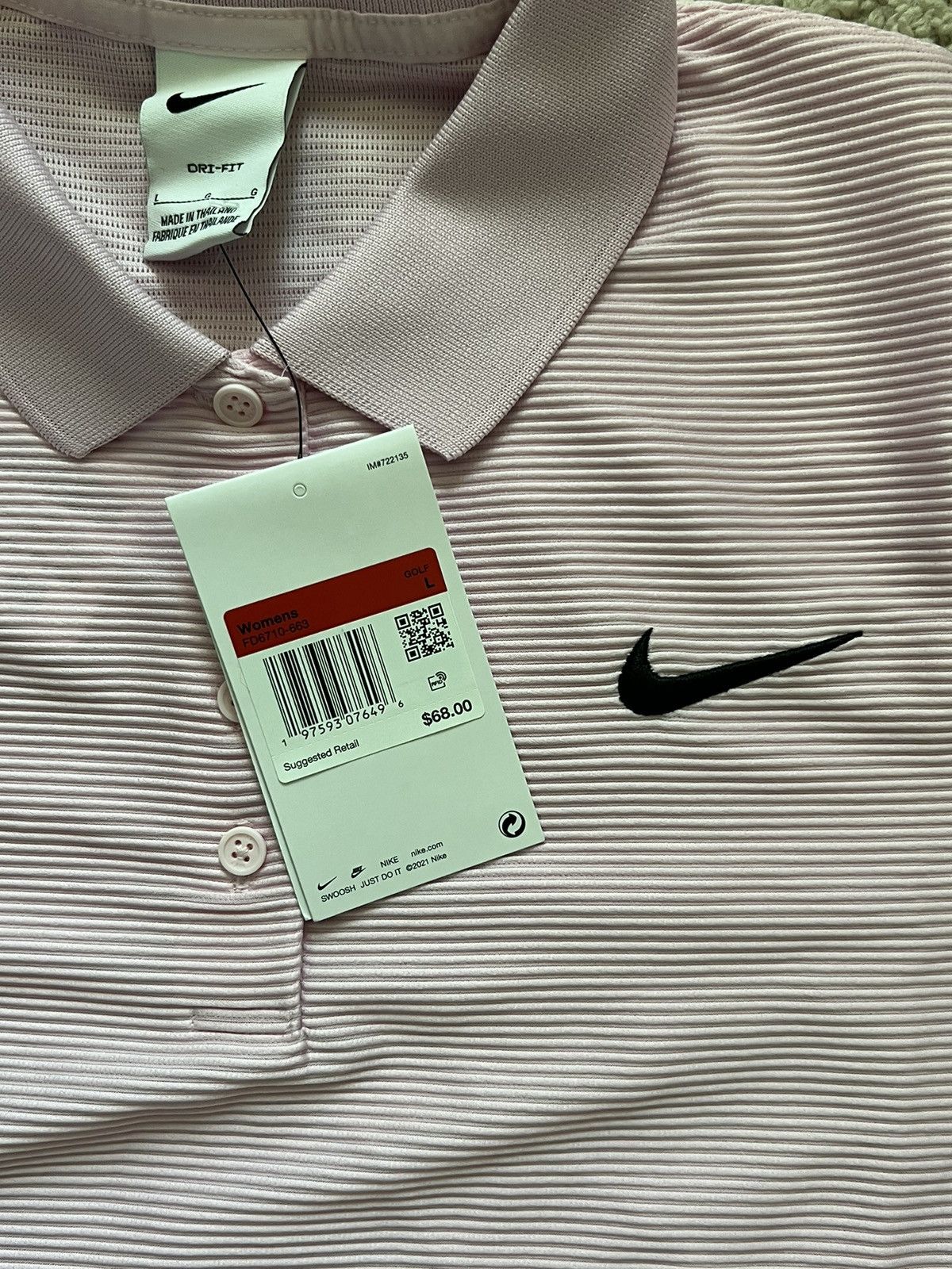 Nike Nike Dri-FIT Victory VNR Light Pink Golf Polo Shirt Size L / US 10 / IT 46 - 5 Thumbnail