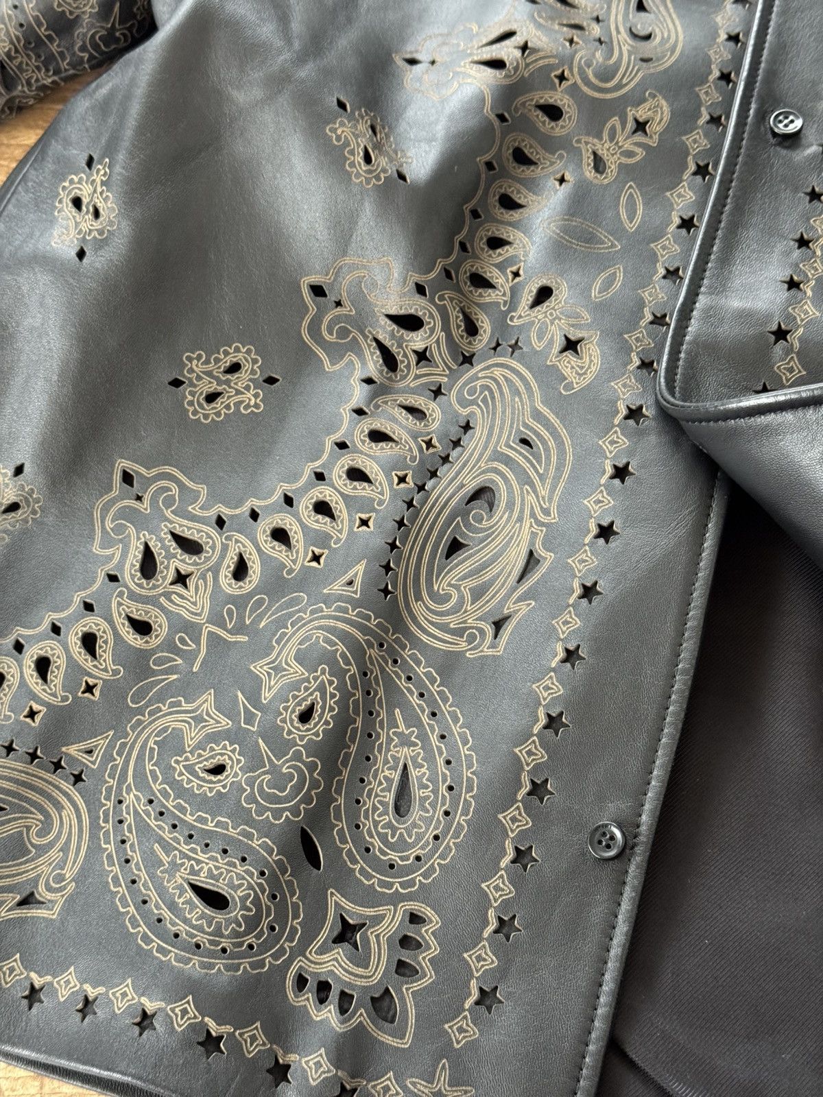 Amiri Amiri NEW Bandana leather shirt/jacket, black, size M Size US M / EU 48-50 / 2 - 9 Thumbnail