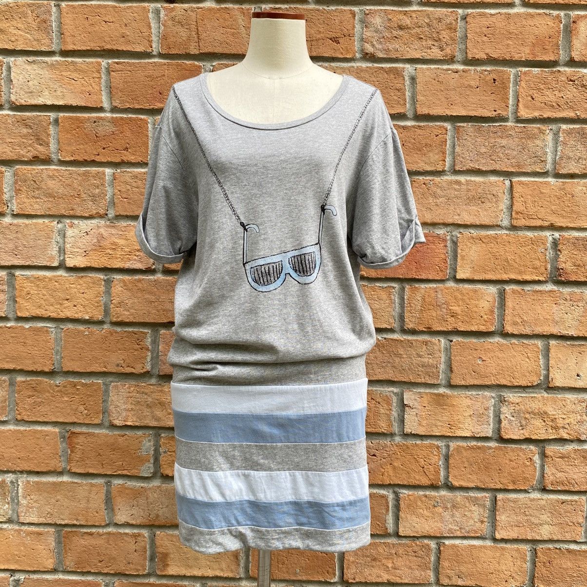 See by Chloe SEE BY CHLOE Soft Fabric Top with Blue-White Stripe Skirt Size S / US 4 / IT 40 - 1 Thumbnail