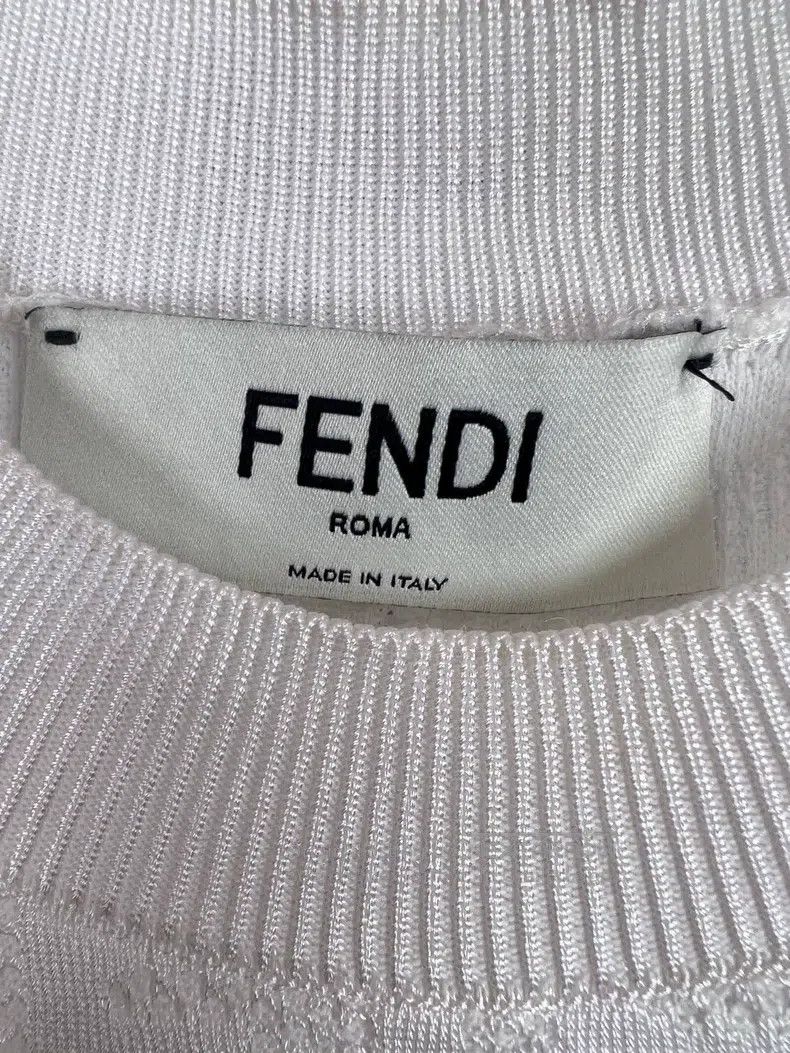 Fendi Fendi White double F full print knit dress Size XXS / US 00 / IT 34 - 3 Thumbnail