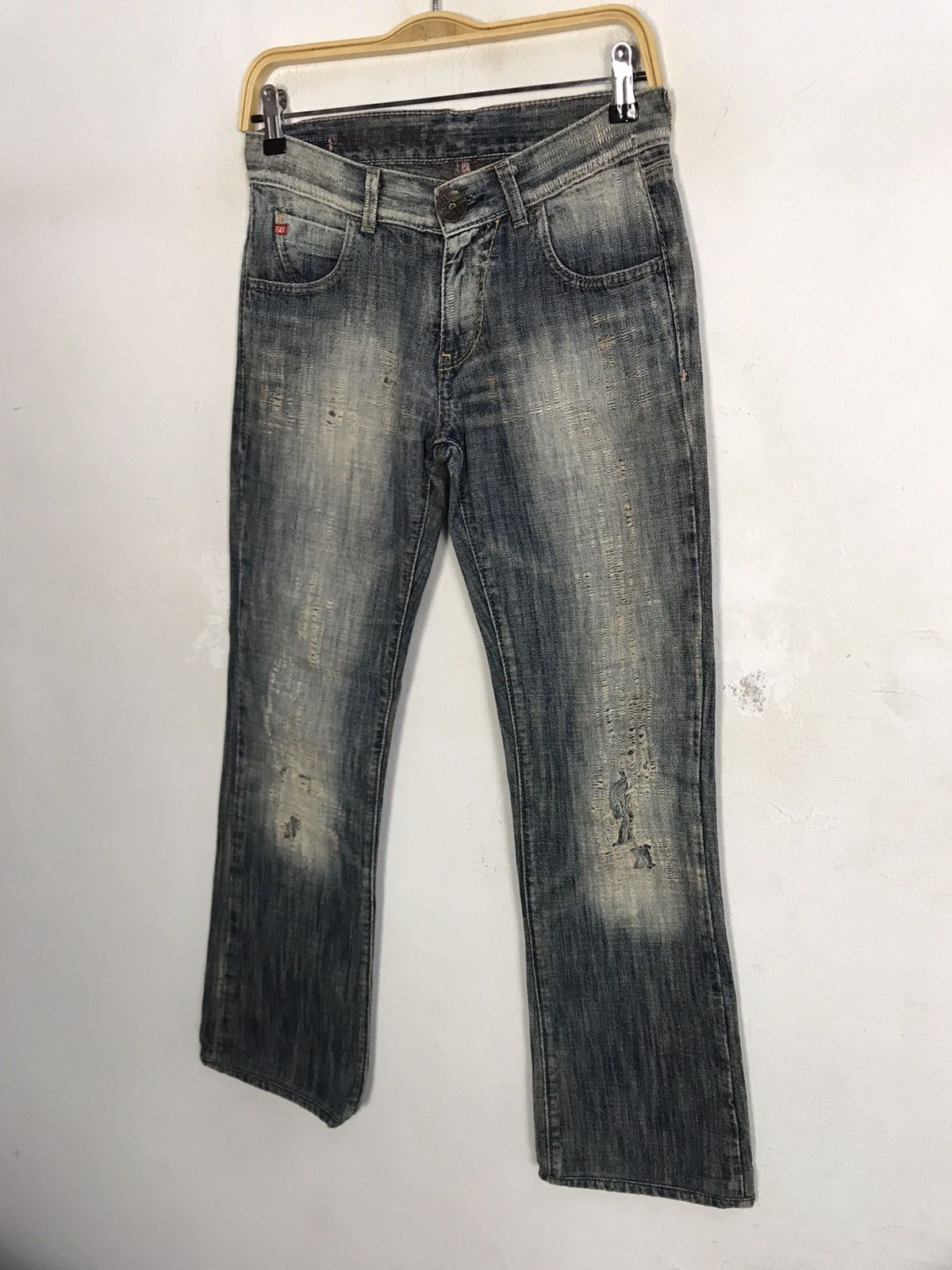 Miss Sixty Miss Sixty Distressed Indigo Denim Jeans Relaxed Tapered Size 27" / US 4 / IT 40 - 4 Thumbnail