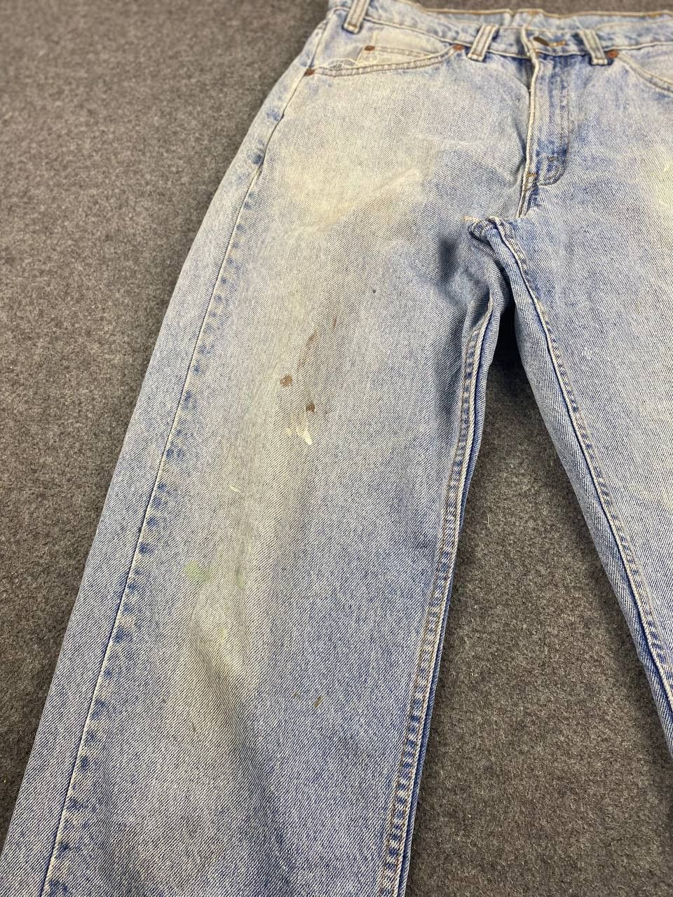Levi's vintage levis 665 orange tab paint splatter denim Size US 33 - 11 Thumbnail
