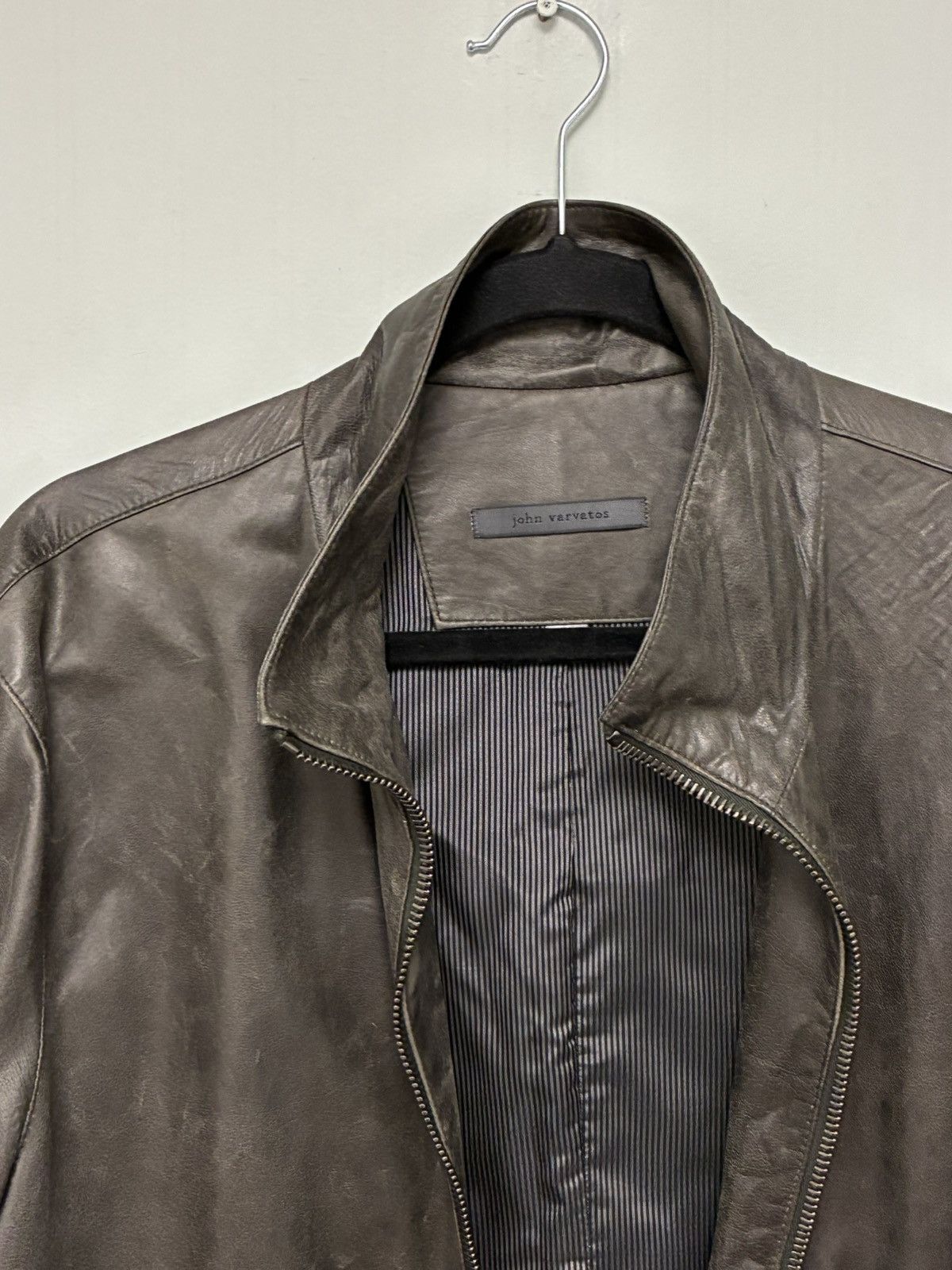 John Varvatos Funnel Neck Leather Jacket EU 52 USA 42 Size US L / EU 52-54 / 3 - 7 Thumbnail