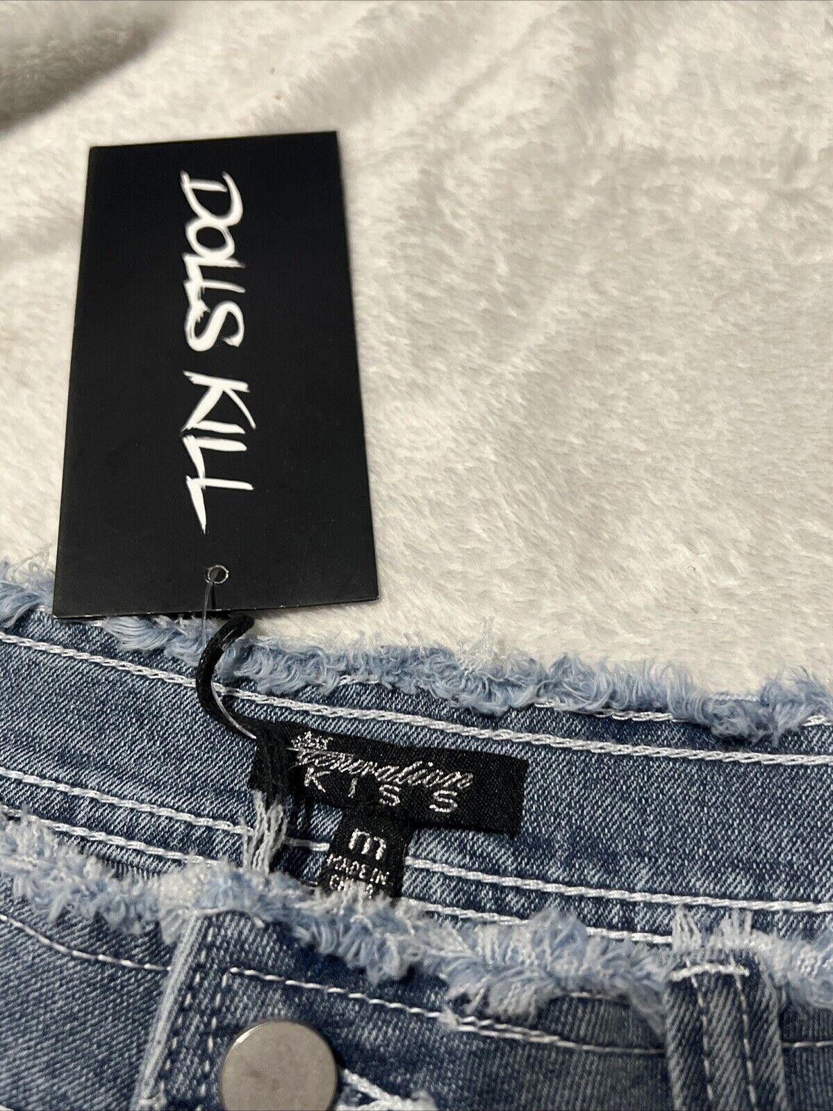 Designer Marisa Micro Shorts Medium Dolls Kill Jeans Denim Size 32" / US 10 / IT 46 - 2 Thumbnail