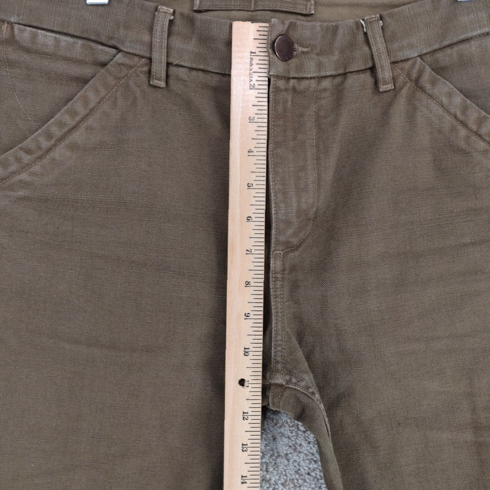 Freenote Cloth Freenote Cloth Workwear Chino Pants Mens 33 Slim Straight 14oz Tan Cotton Canvas Front Flat 5-Pocket USA Vintage No Size US 33 - 3 Thumbnail