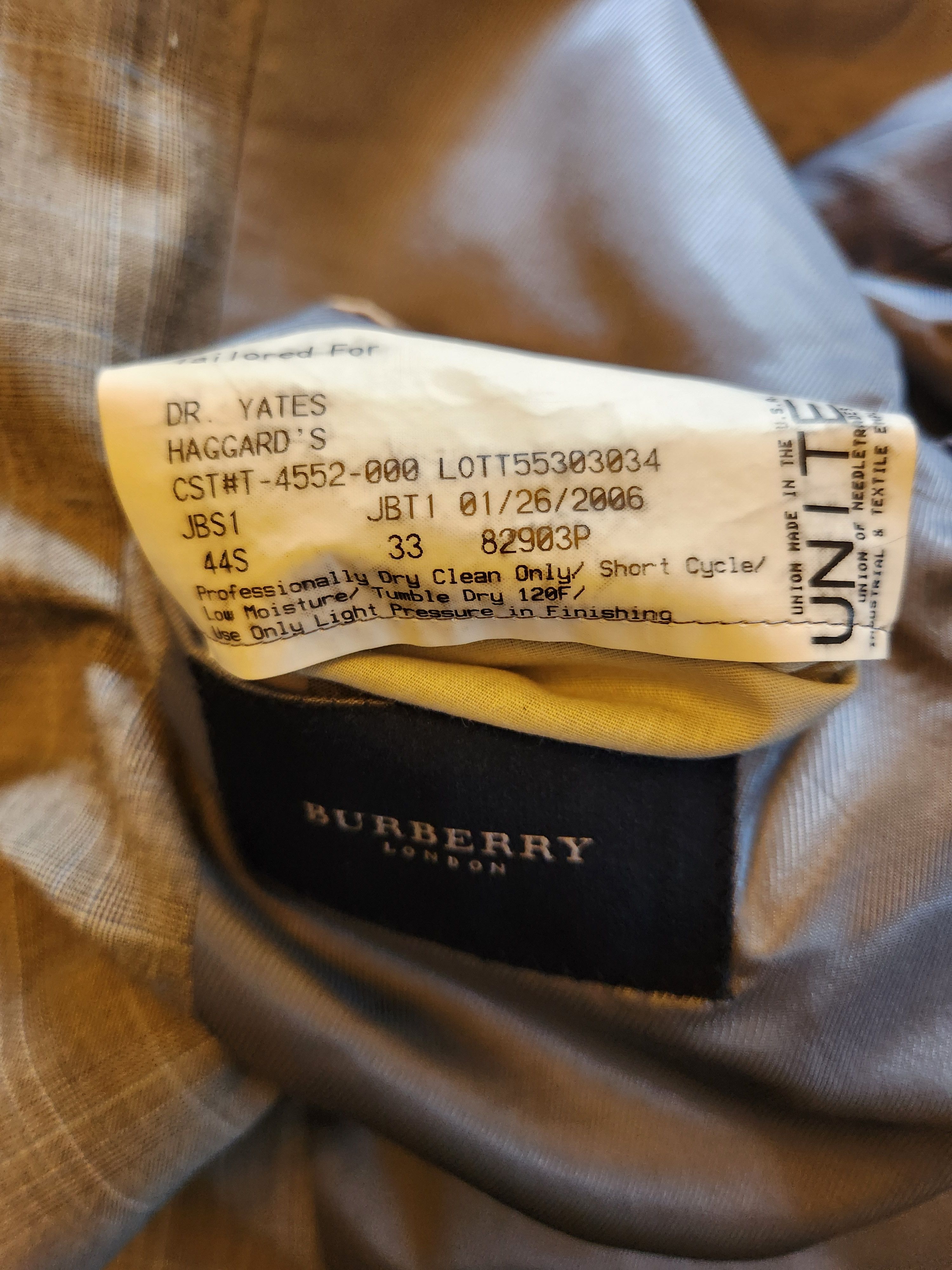 Burberry Vintage 100% Wool Men's 2 Button Gray Glen Plaid Suit Size 44S - 5 Thumbnail