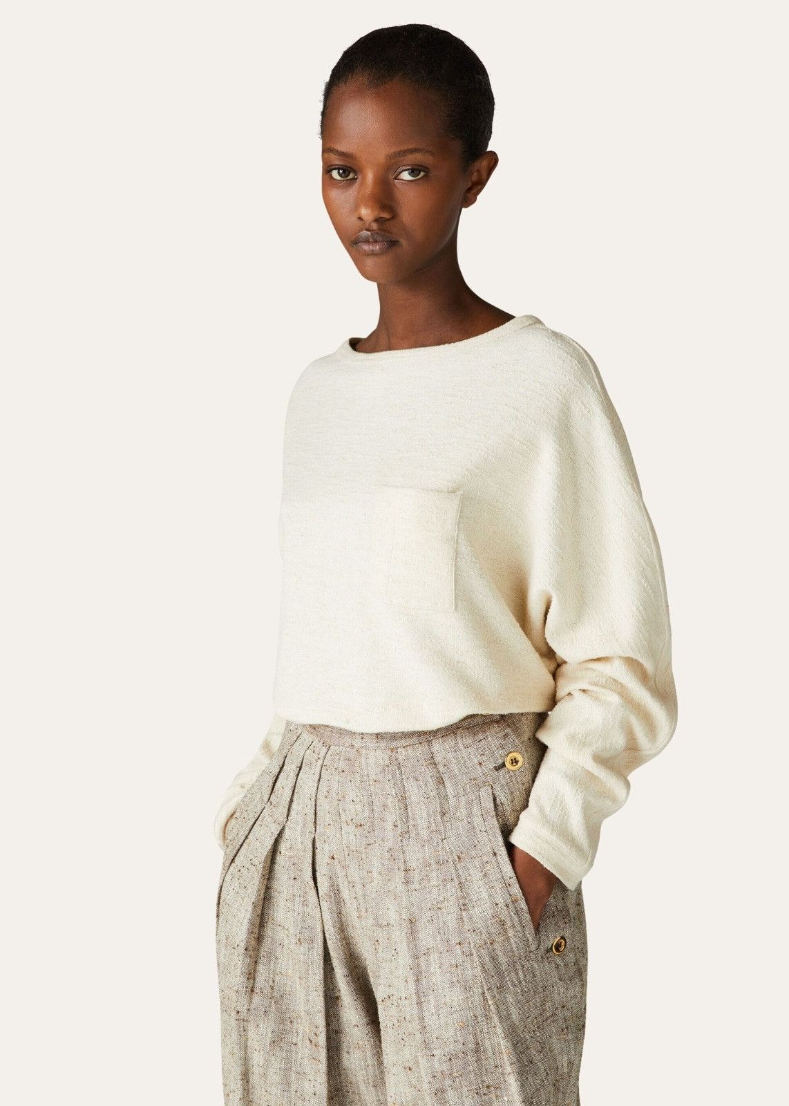Loro Piana o1srvl11e0824 Tacna Sweatshirt in Off White Size M / US 6-8 / IT 42-44 - 7 Thumbnail