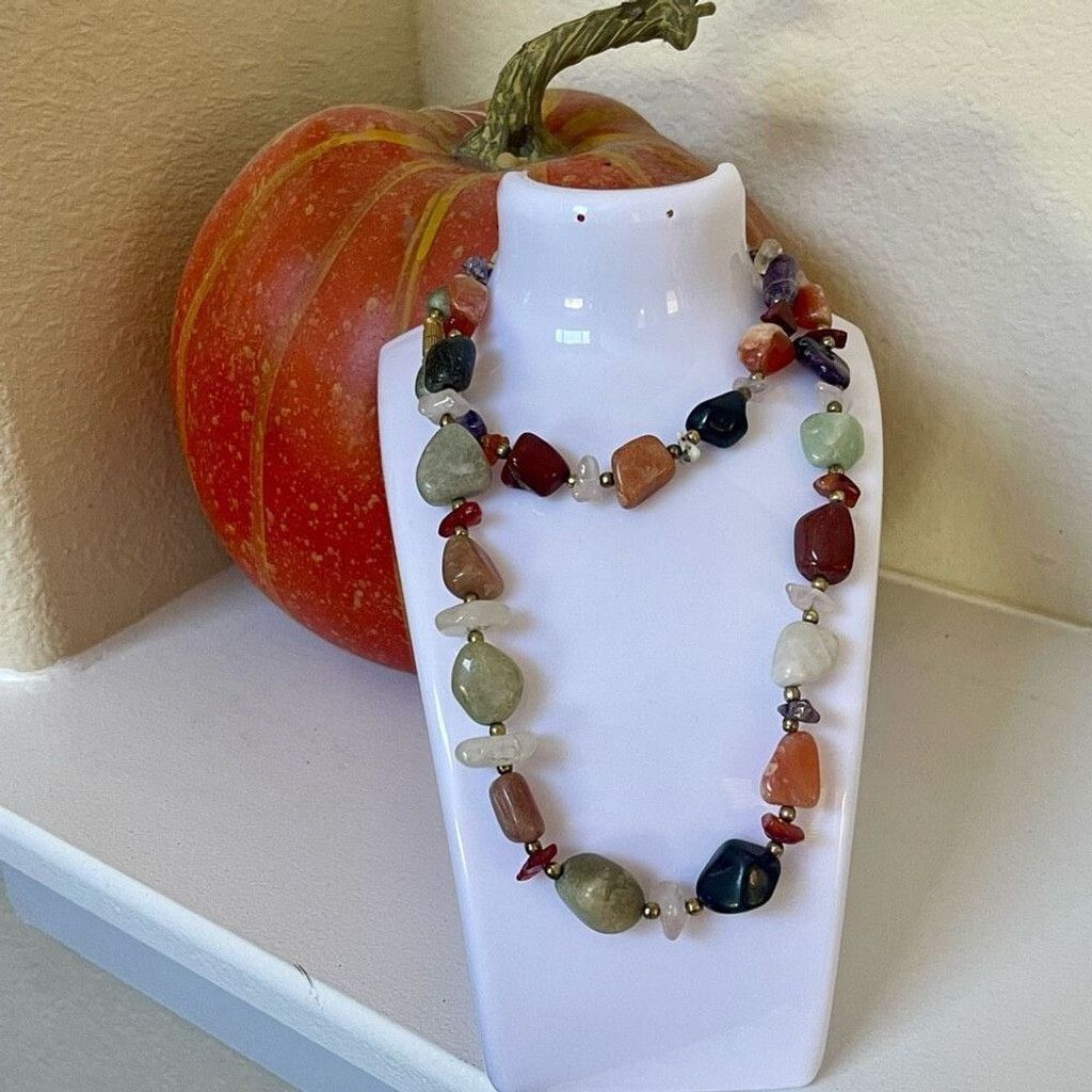 Other Vintage Multi Natural Gemstone Necklace Size ONE SIZE - 2 Thumbnail