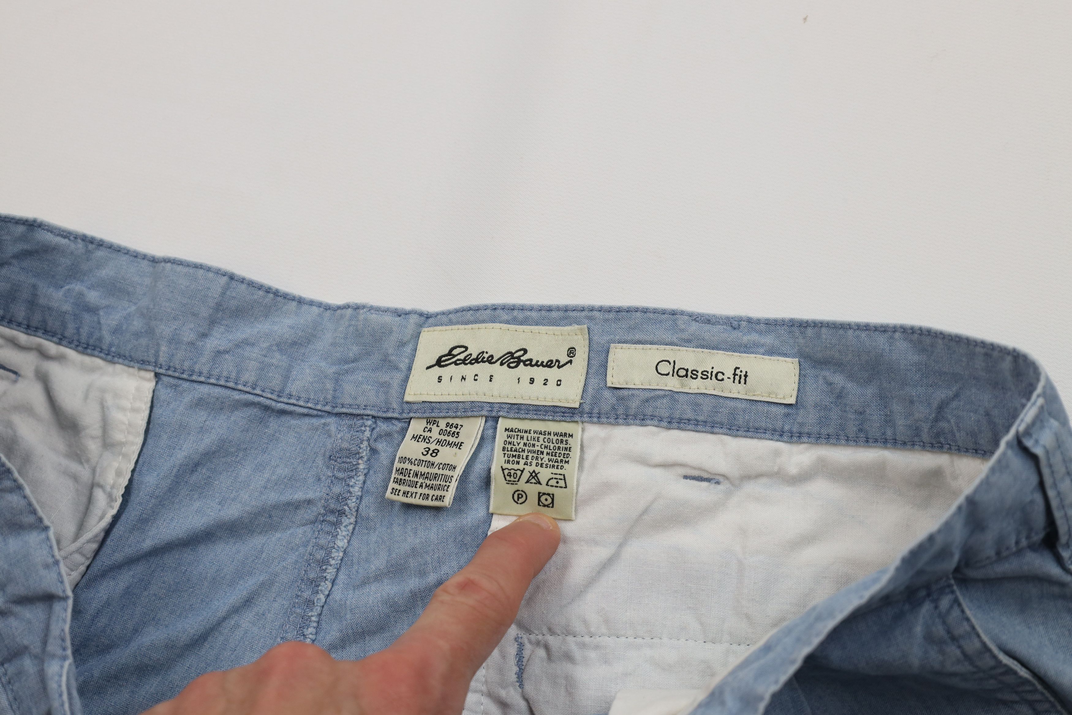 Eddie Bauer Vintage 90s Eddie Bauer Chambray Above Knee Chino Shorts Size US 38 / EU 54 - 6 Thumbnail