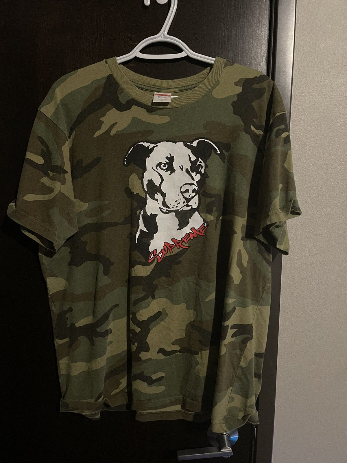 Supreme Supreme Pitbull Tee (SS20) Woodland Camo | Grailed