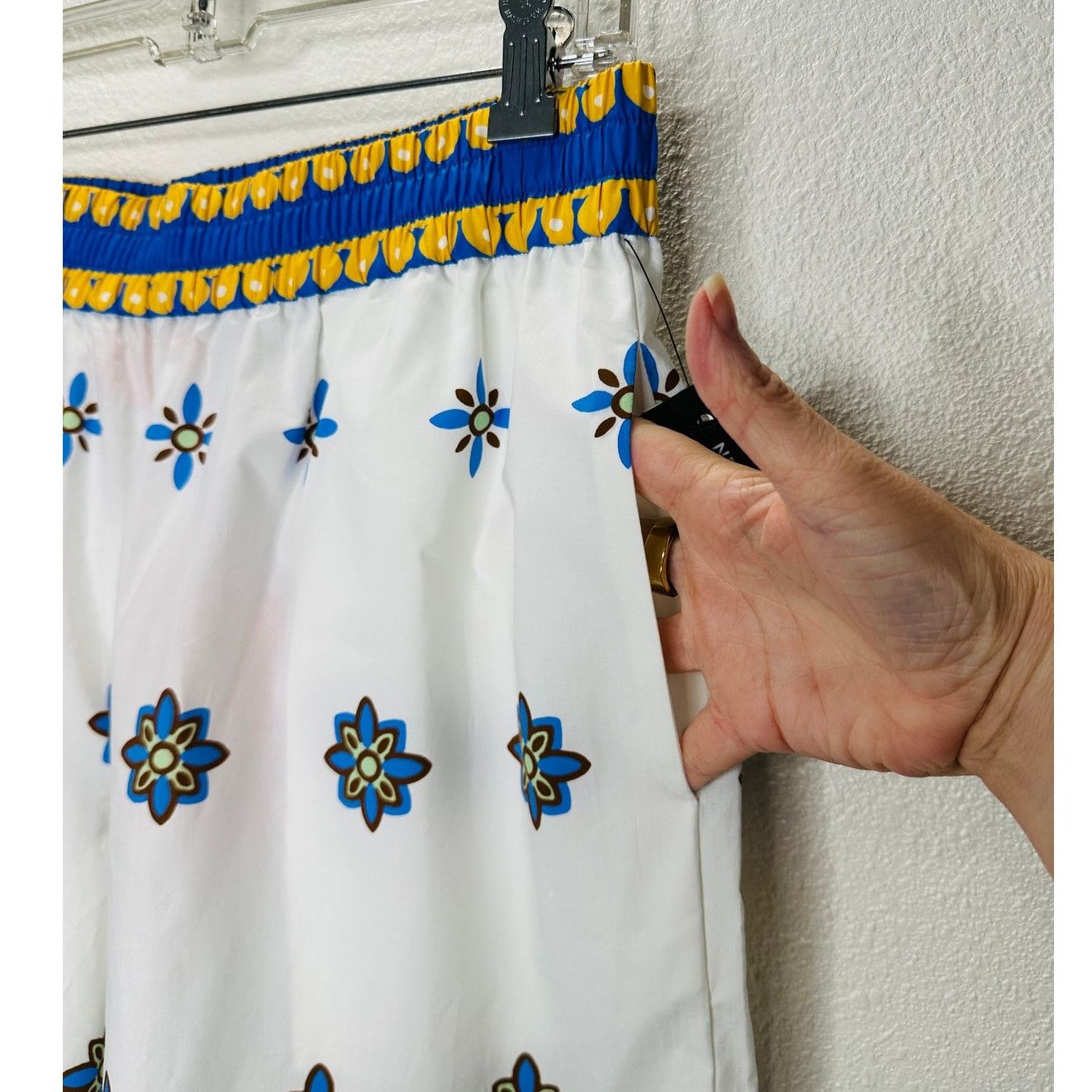 La DoubleJ NWT La DoubleJ White Blue Print Cropped Wide Leg Crop Pant L Size 34" / US 12 / IT 48 - 9 Thumbnail
