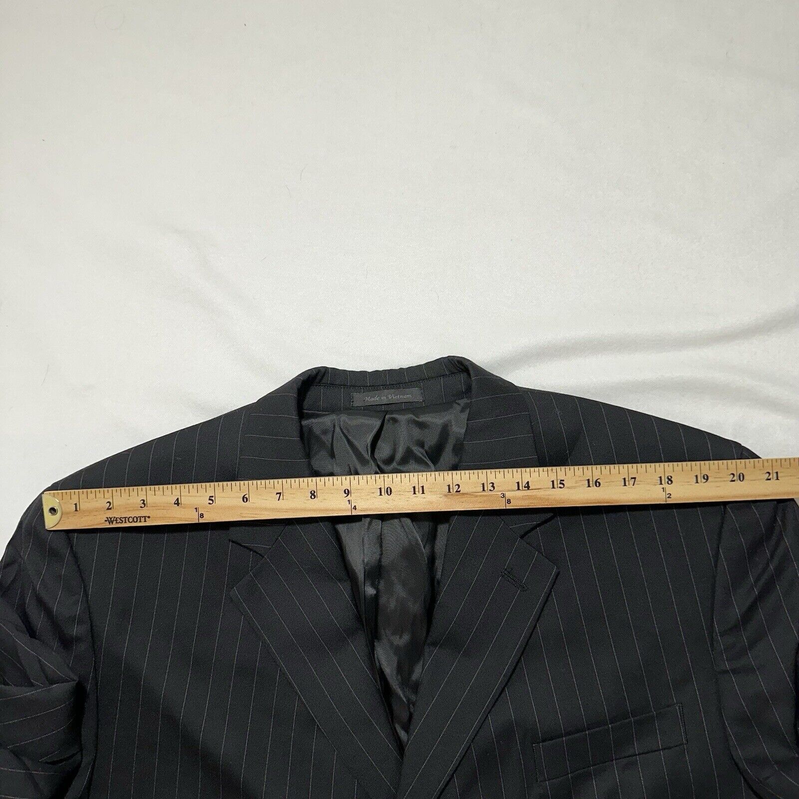 Chaps Chaps Suit Jacket Men's 46LWool Black Pinstripe Sport Coat Size 46L - 13 Thumbnail