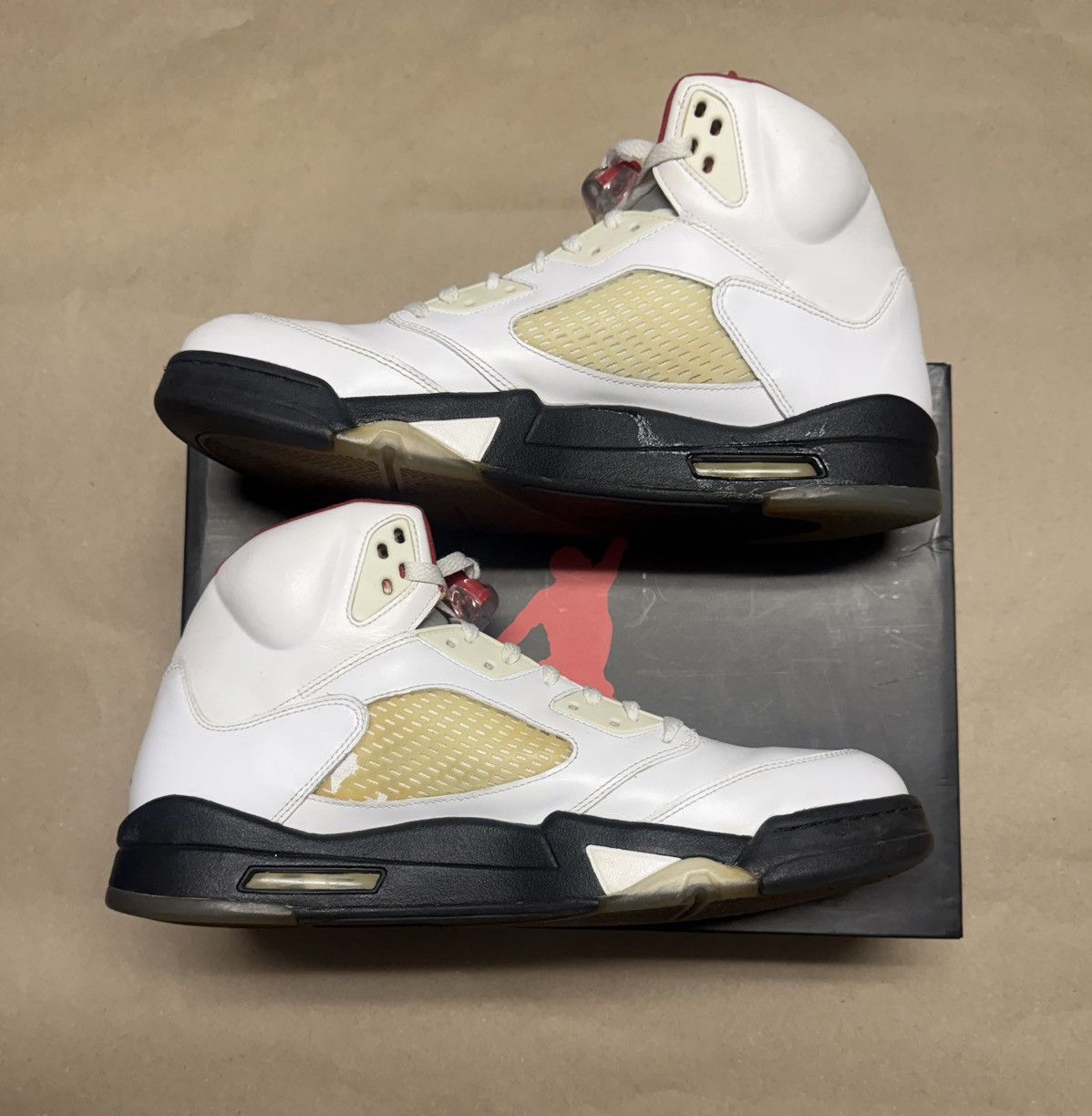 Jordan Brand Nike Air Jordan 5 V Retro White Fire Red Mens sz 14 Rare! Size US 14 / EU 47 - 2 Thumbnail