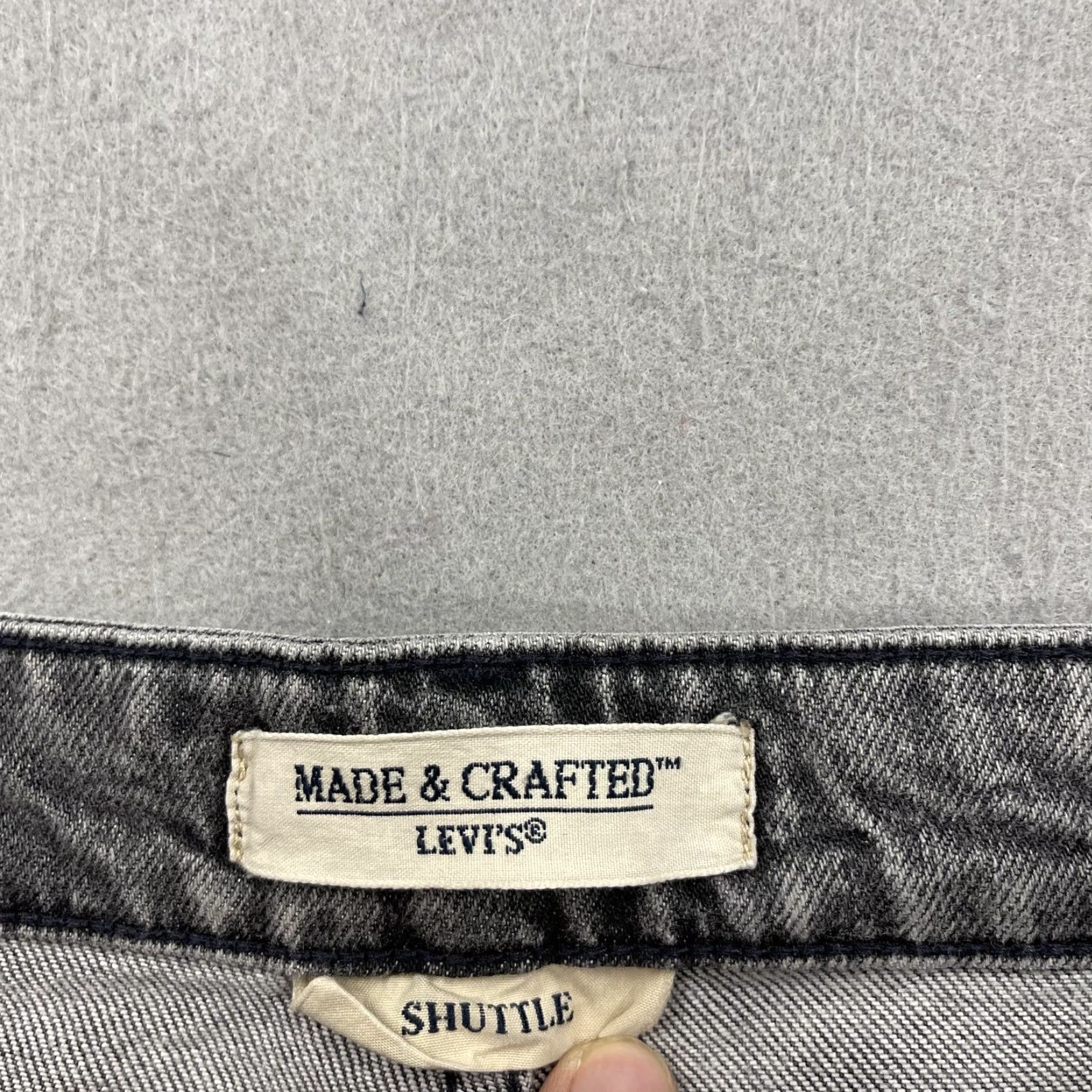 Levi's VINTAGE? Nope, not vintage. Levis Made & Crafted Jeans Mens 32x34 Gray Shuttle Slim Straight Ripped Italy Size US 32 / EU 48 - 5 Thumbnail