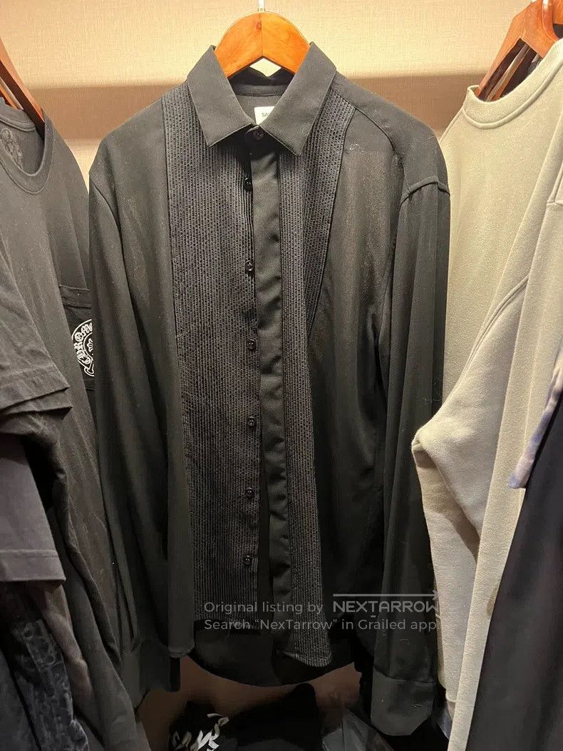 Saint Laurent Paris Saint Laurent Paris Mesh Cotton Semi-transparent Long-slee Size US M / EU 48-50 / 2 - 1 Thumbnail