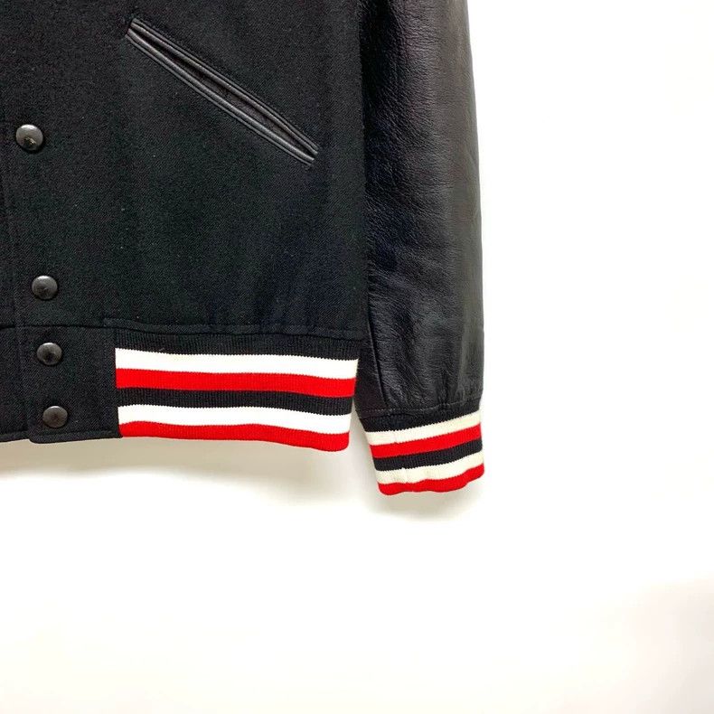 Givenchy Givenchy Size50 Leather-trimmed Striped Baseball Jacket, Si Size US M / EU 48-50 / 2 - 6 Thumbnail