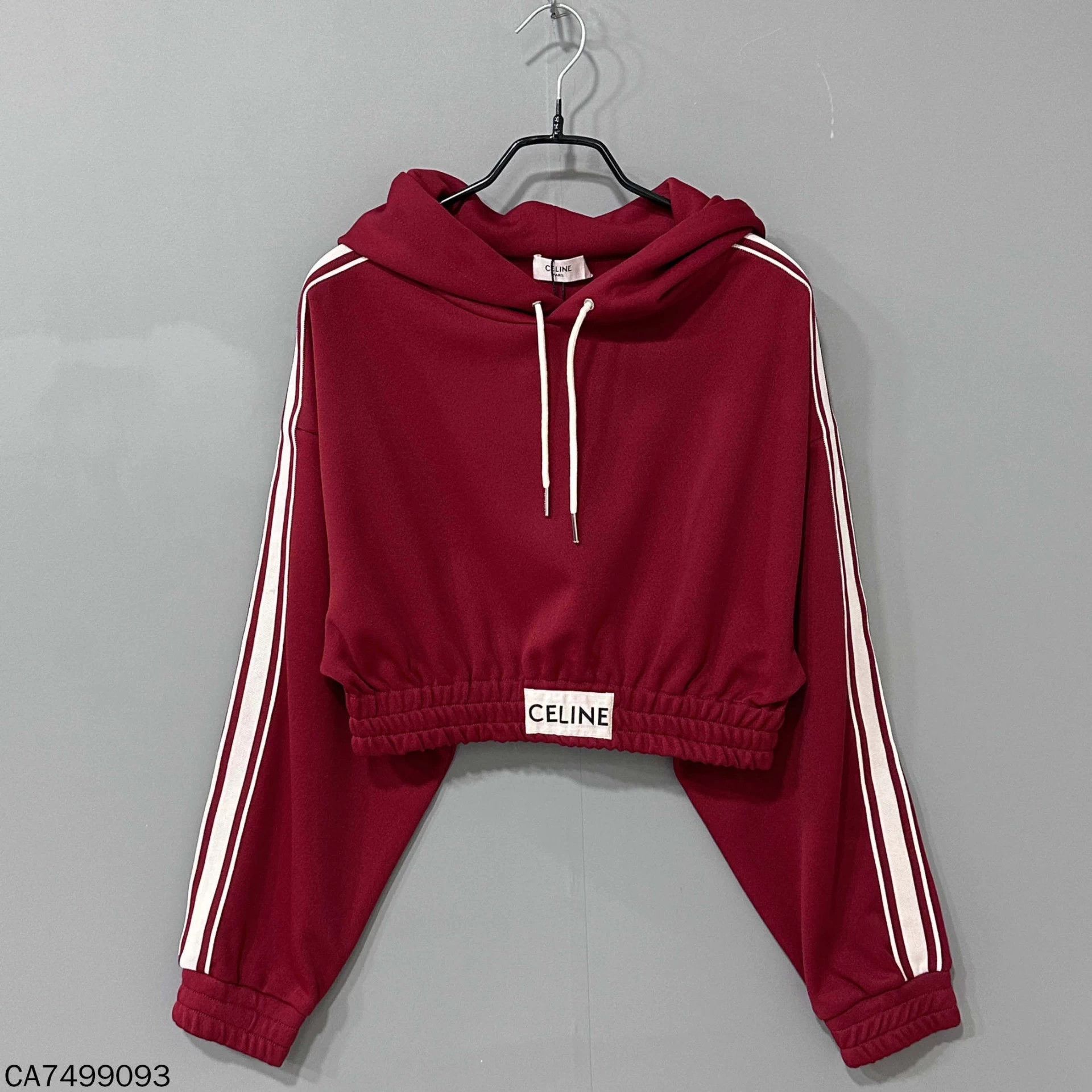 Celine Celine Red Cropped Hoodie Sweatshirt - Size S - 98% New Size S / US 4 / IT 40 - 1 Thumbnail