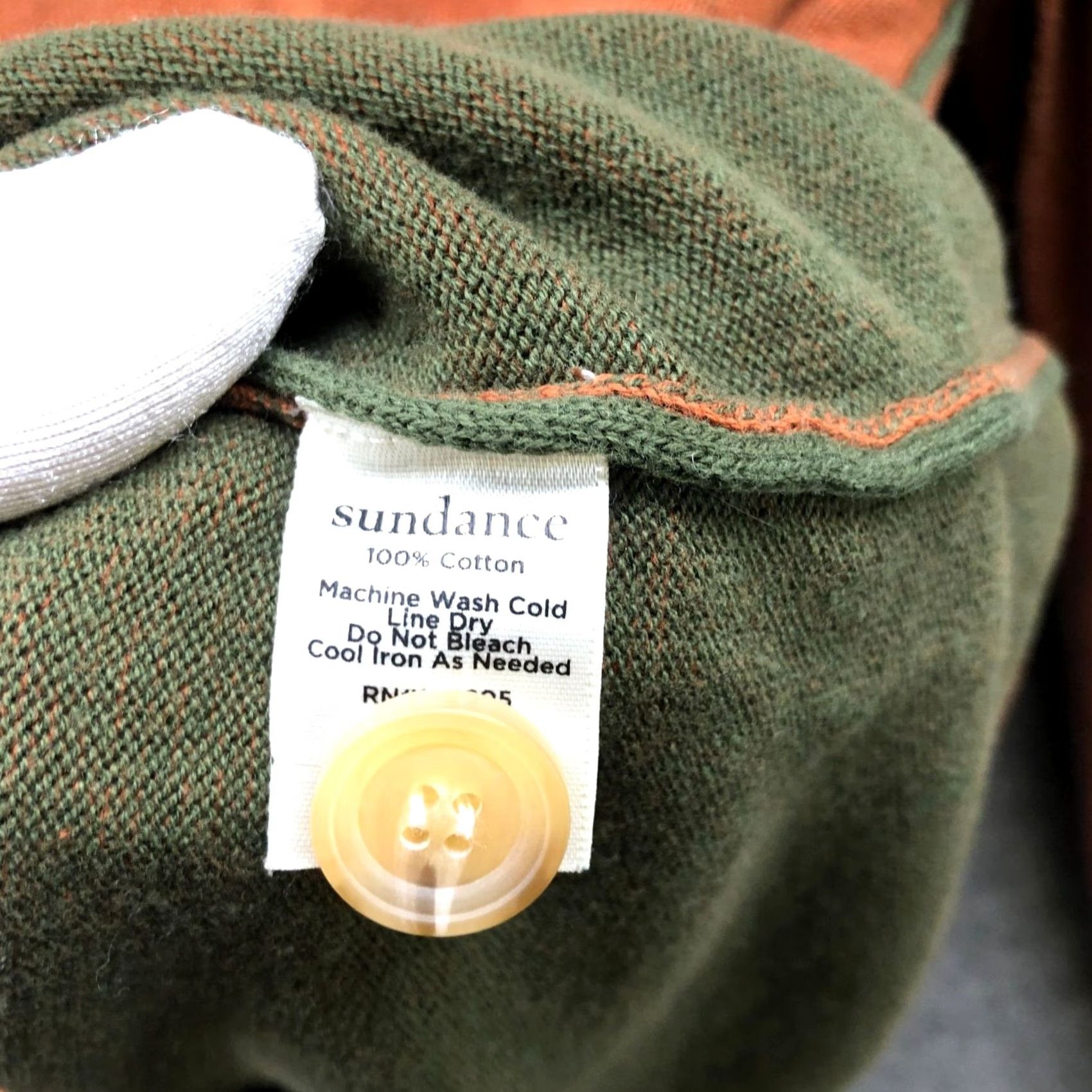Vintage Sundance Henley Sweater Mens M Burnt Orange Cotton Highland Stitch Size US M / EU 48-50 / 2 - 6 Thumbnail