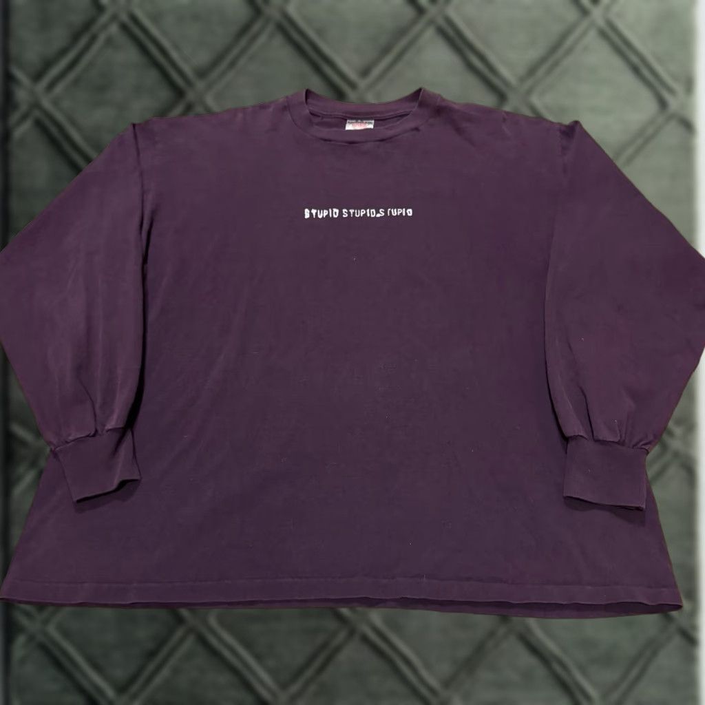 Vintage VTG Black Grape Stupid Stupid Stupid Shirt Band Rock Rare Long Sleeve XL Oasis Men T-Shirt Wine Sleeve Long NXOSIS Size US XL / EU 56 / 4 - 1 Thumbnail