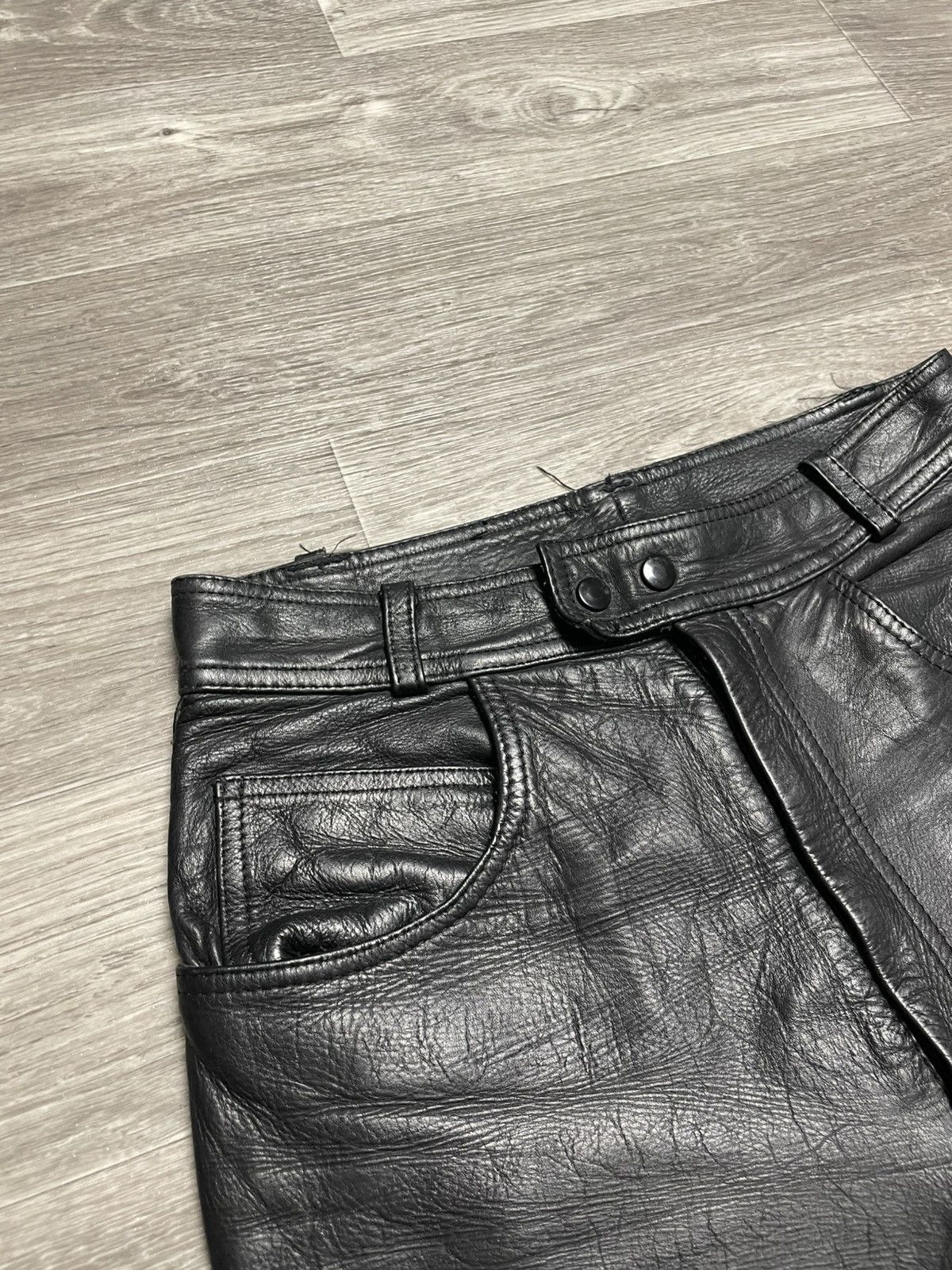 Genuine Leather Vintage Moto Real Leather Black Pants Size US 29 - 11 Thumbnail