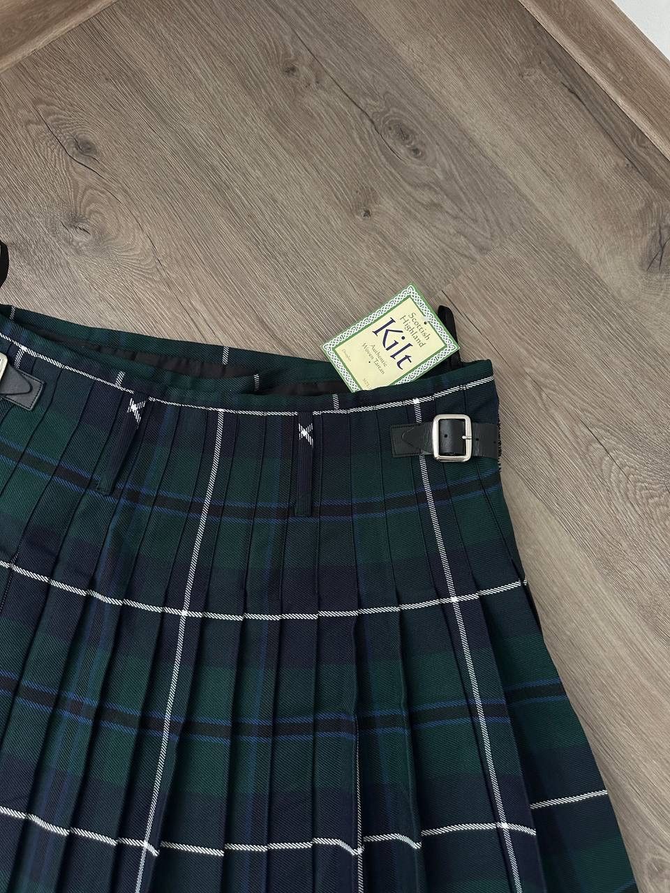 Vintage Vintage Scottish Highland Woven Green Cell Skirt Kilt Size 30" / US 8 / IT 44 - 9 Thumbnail